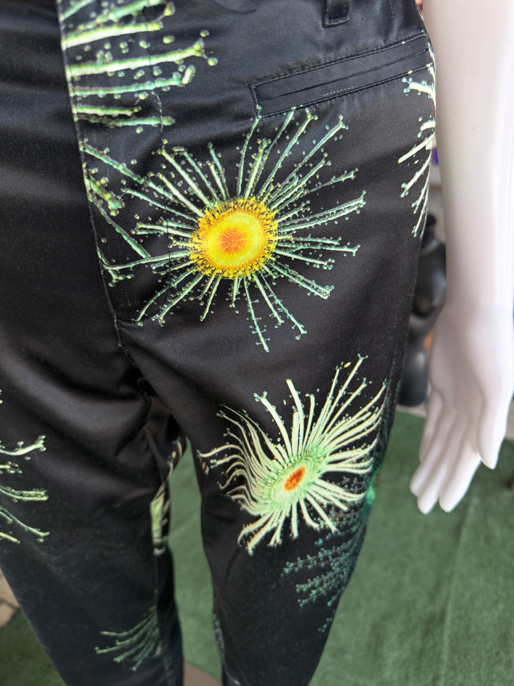 Pantaloni Moschino fiori a microscopio 90s 44
