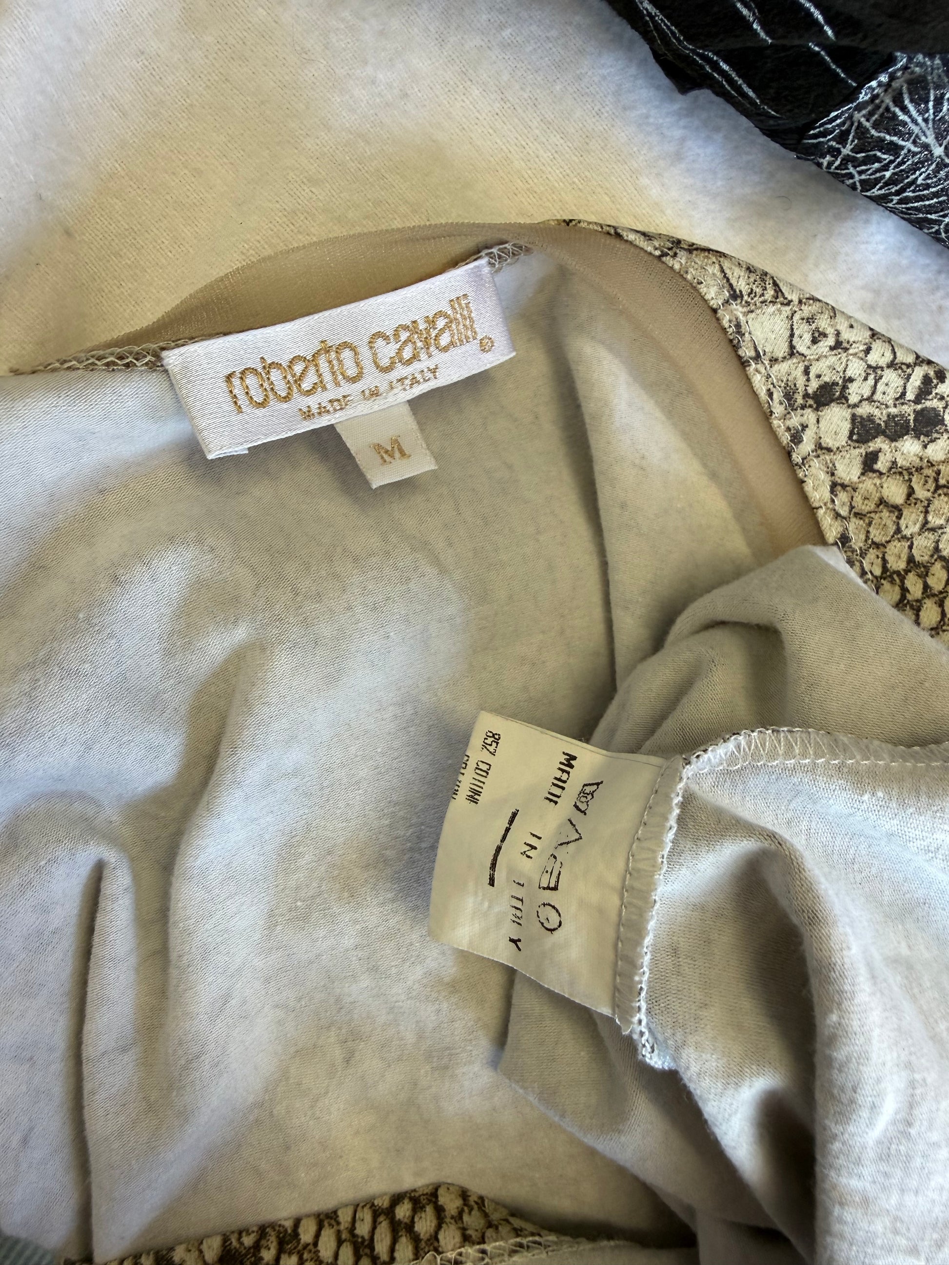 Top smanicato Roberto Cavalli SS1998 pitone