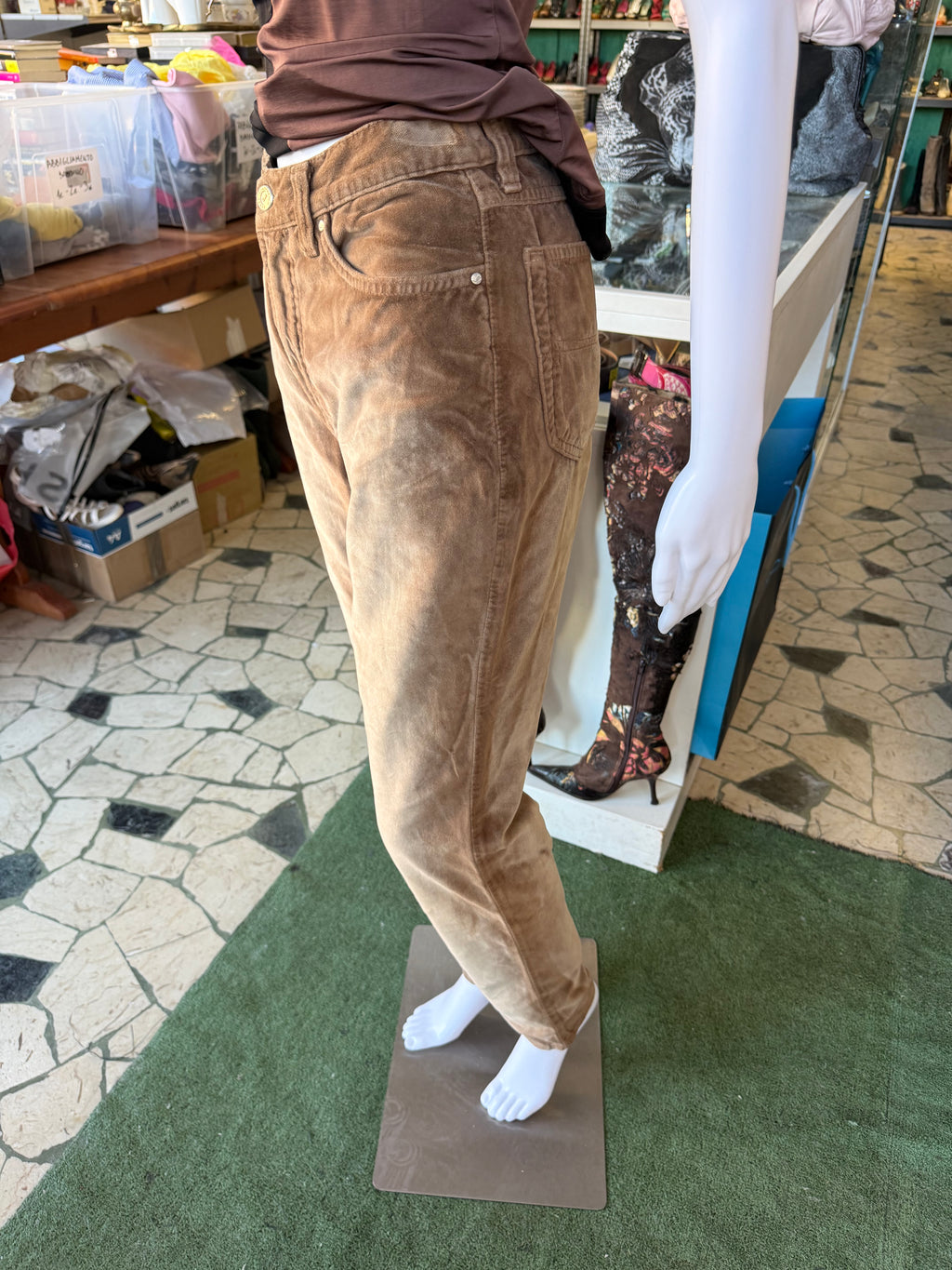 Jeans pantalone Gianfranco Ferrè velluto 90s