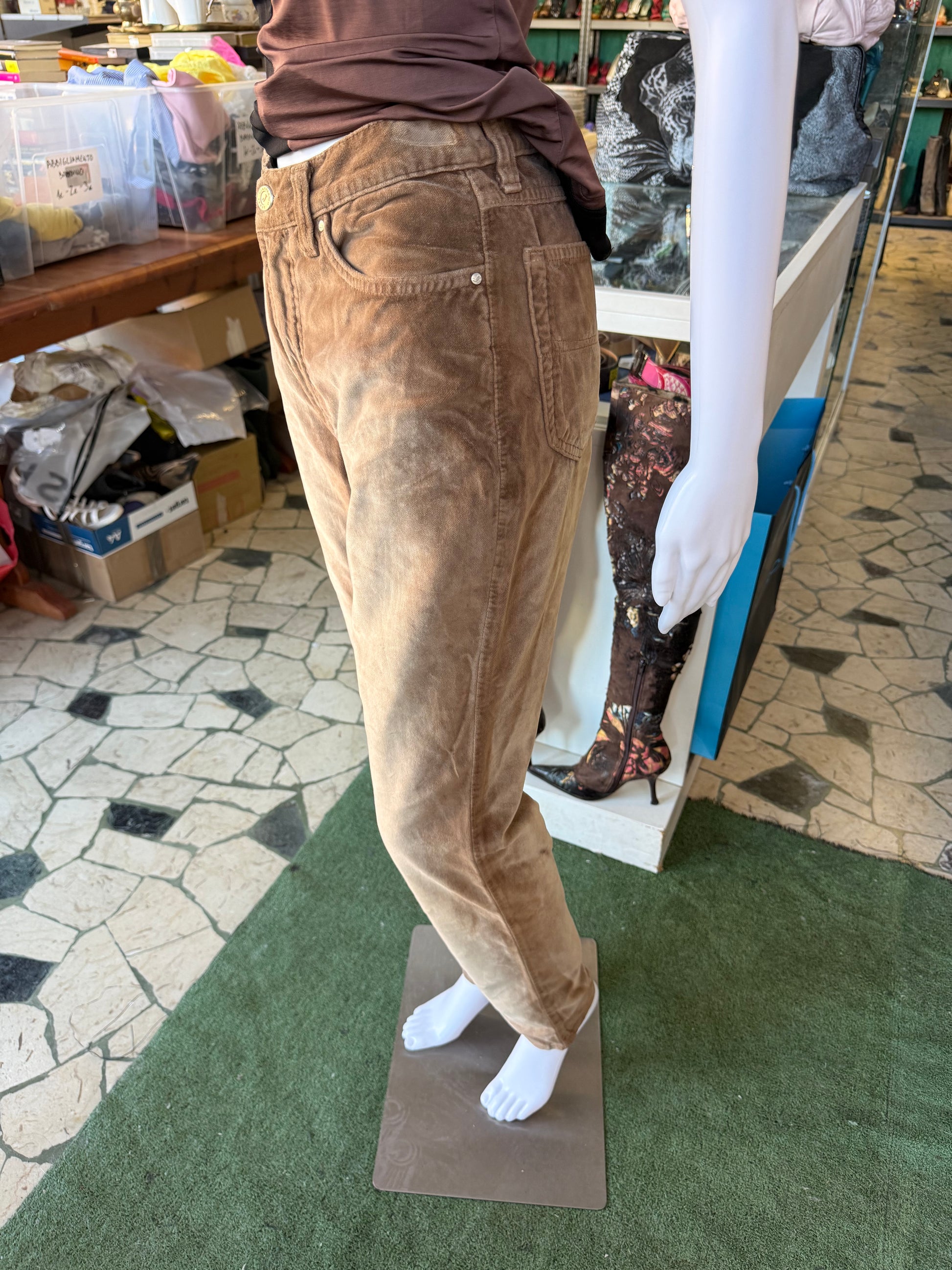 Jeans pantalone Gianfranco Ferrè velluto 90s