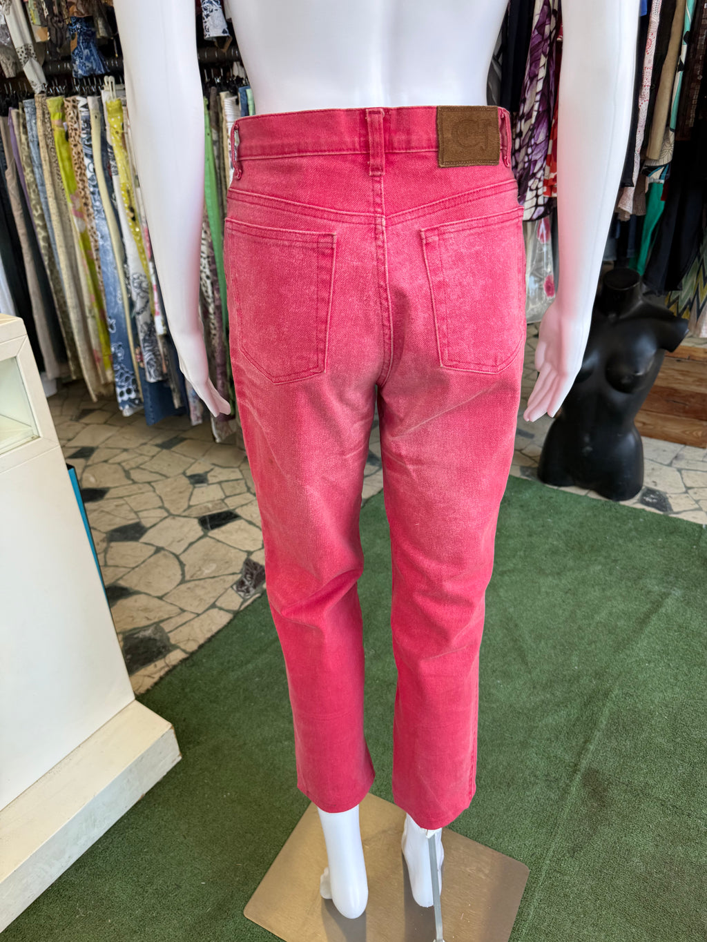 Jeans Roberto Cavalli fucsia sabbiato 90s