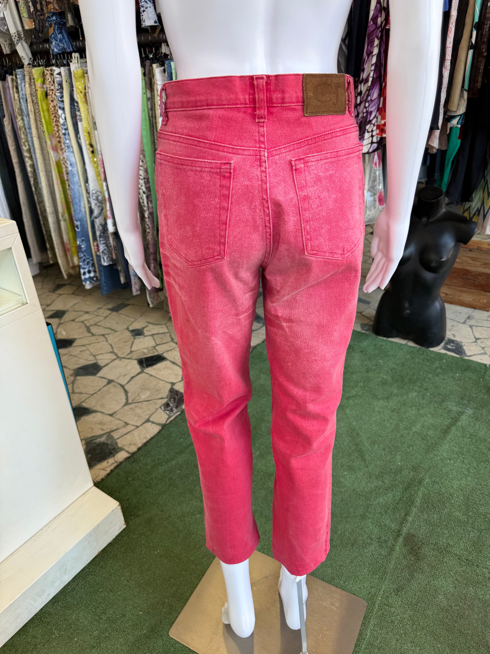 Jeans Roberto Cavalli fucsia sabbiato 90s