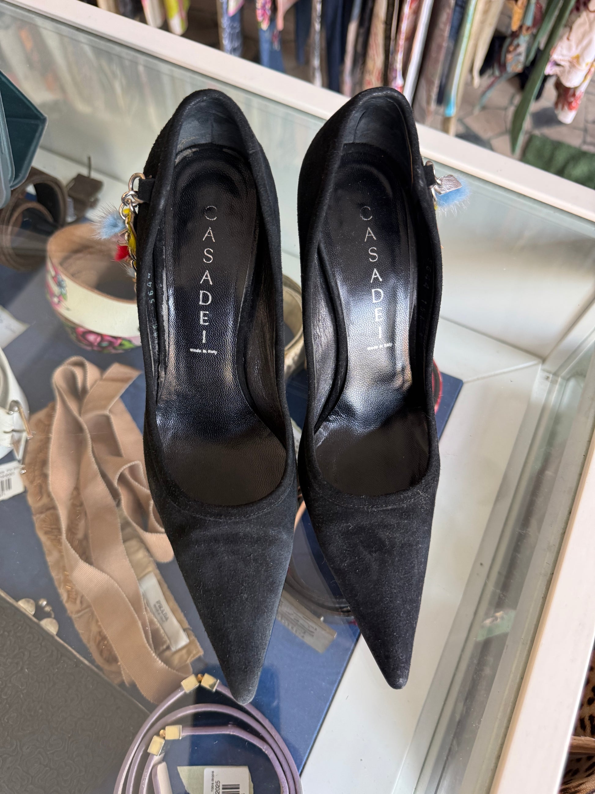 Tacchi décolleté Casadei dettagli in visone multicolore