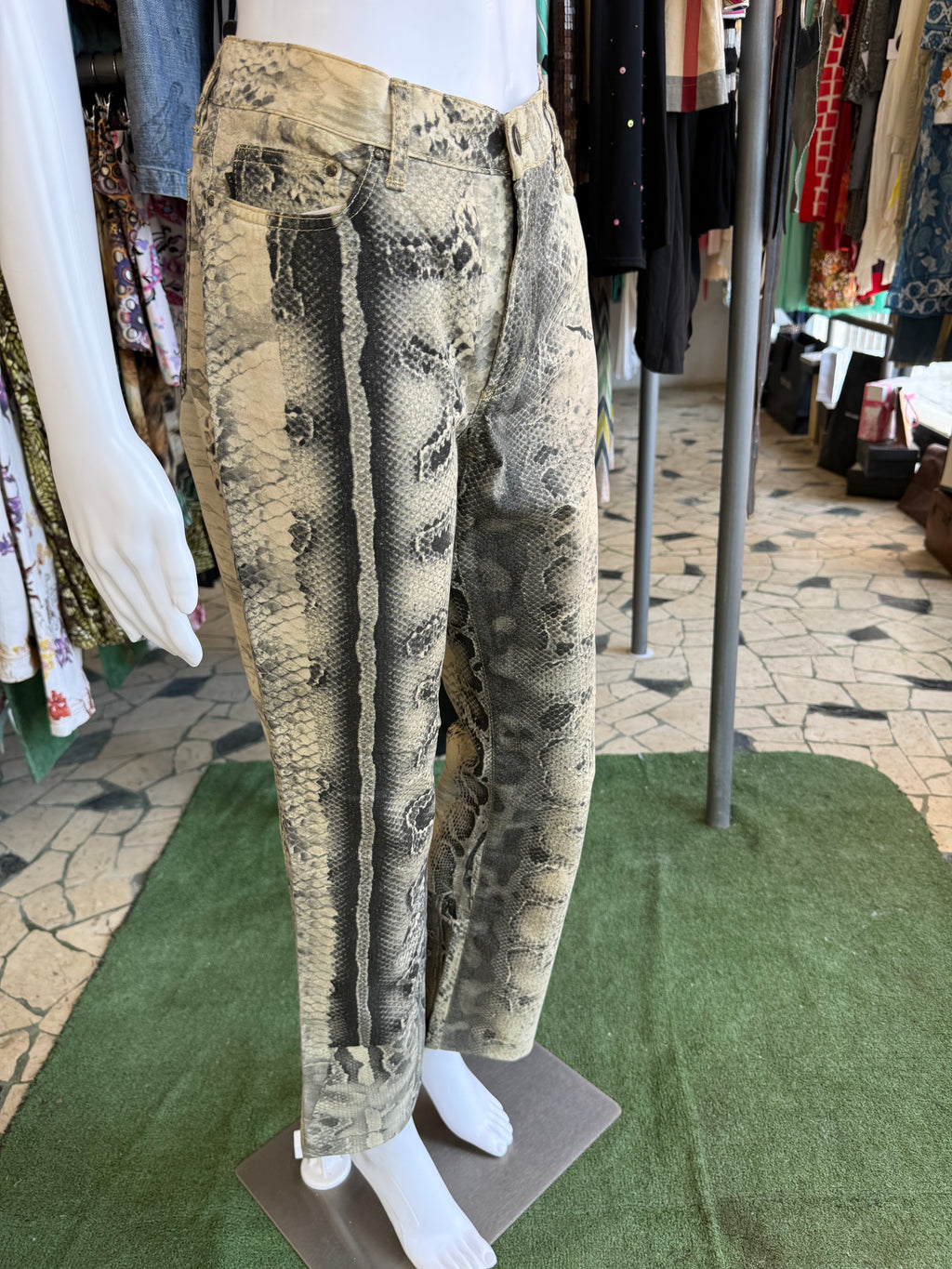 Jeans Roberto Cavalli pitone naturale 00s