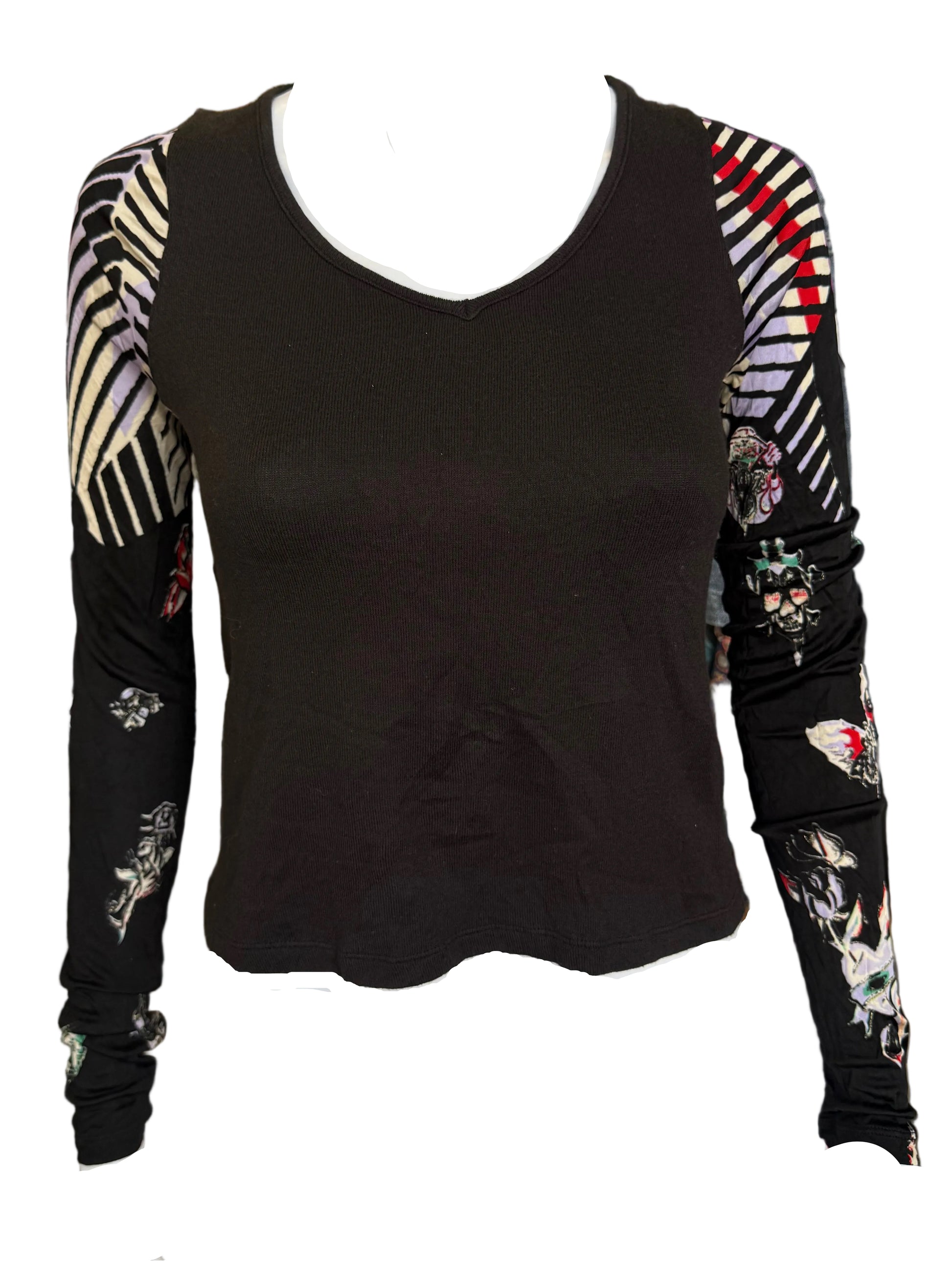 Top Roberto Cavalli tattoo multicolore 00s