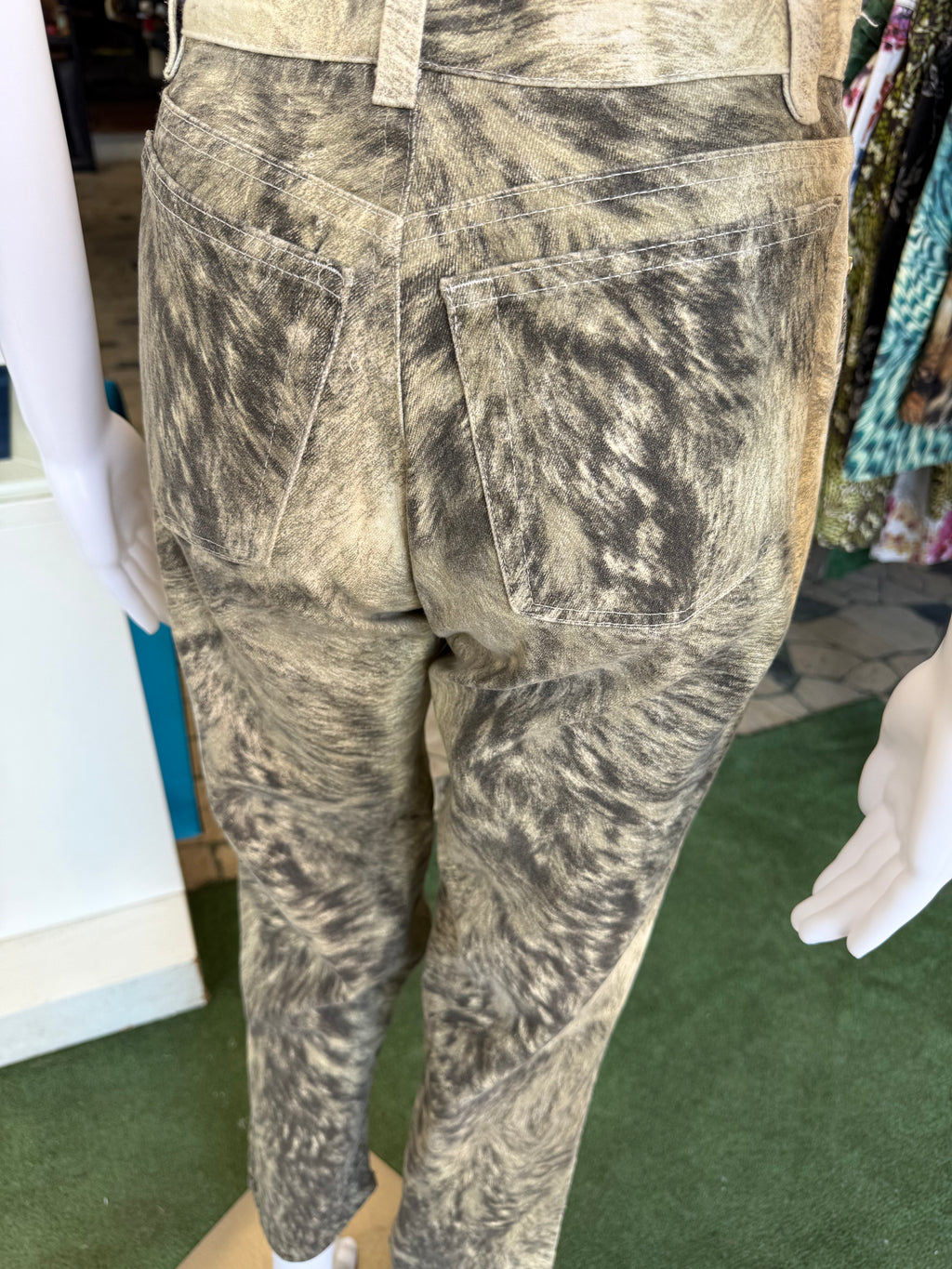 Jeans Roberto Cavalli FW1998 pelliccia lupo grigio