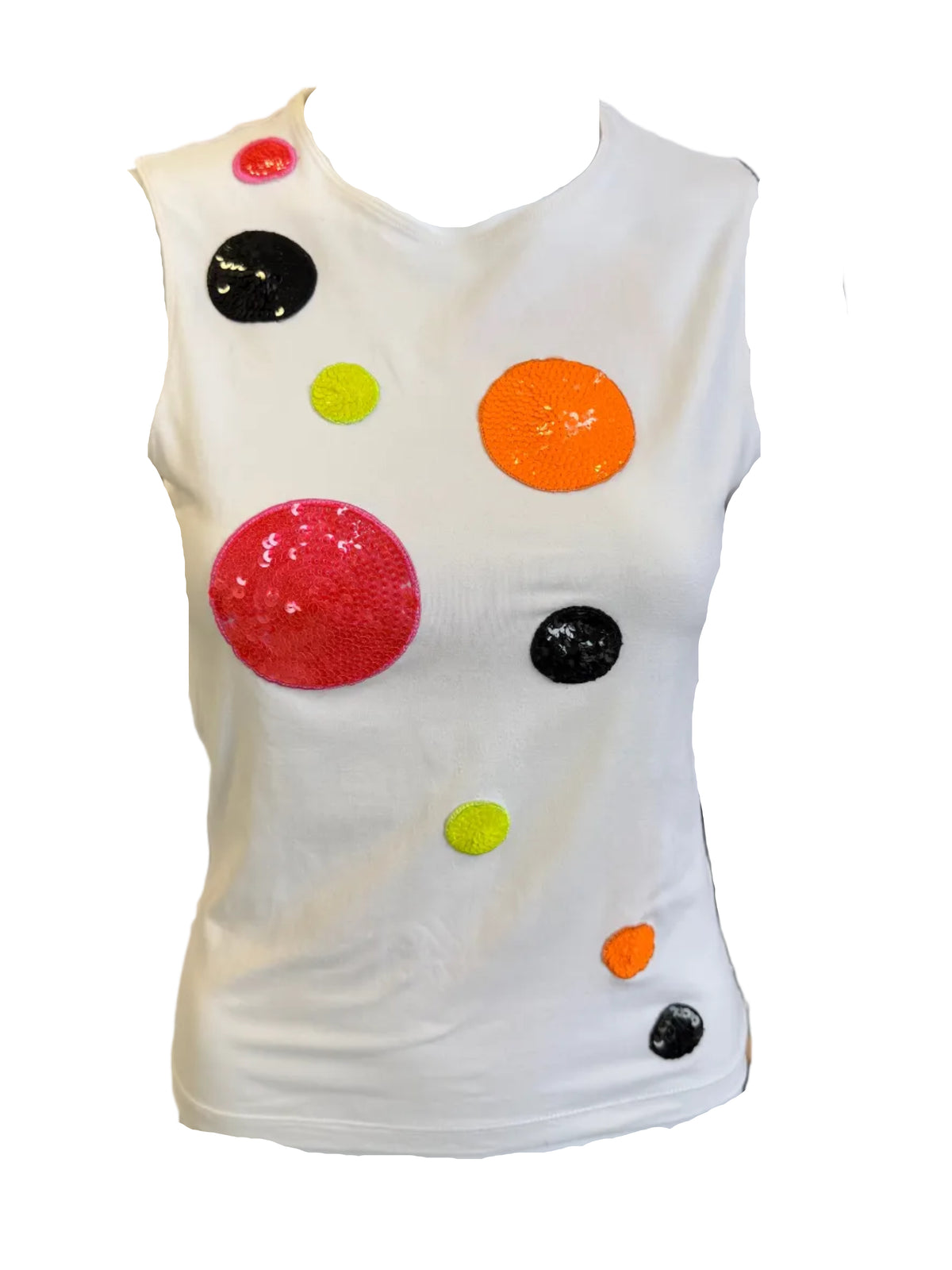 Top Moschino pianeti in paillettes 90s