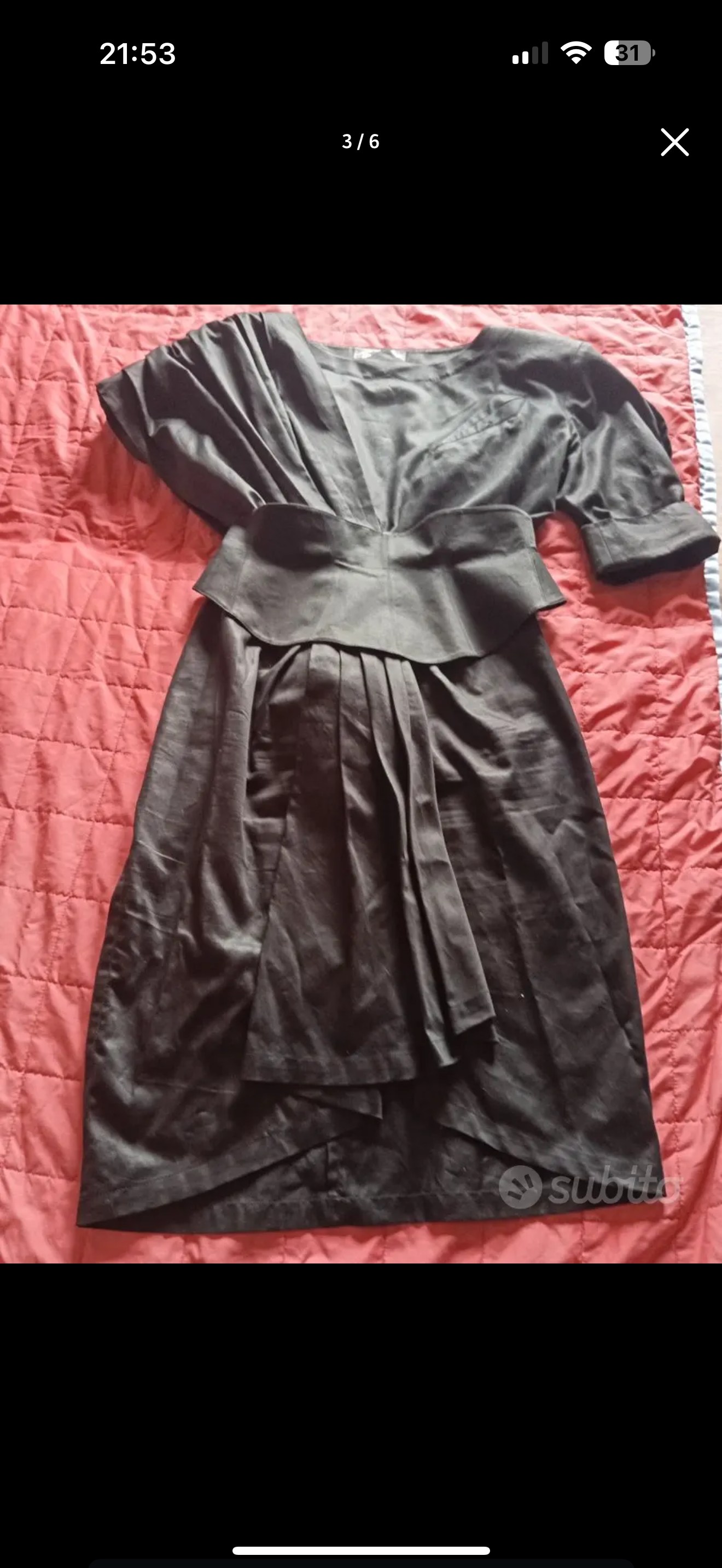 Abito Thierry Mugler anni 90 asimmetrico