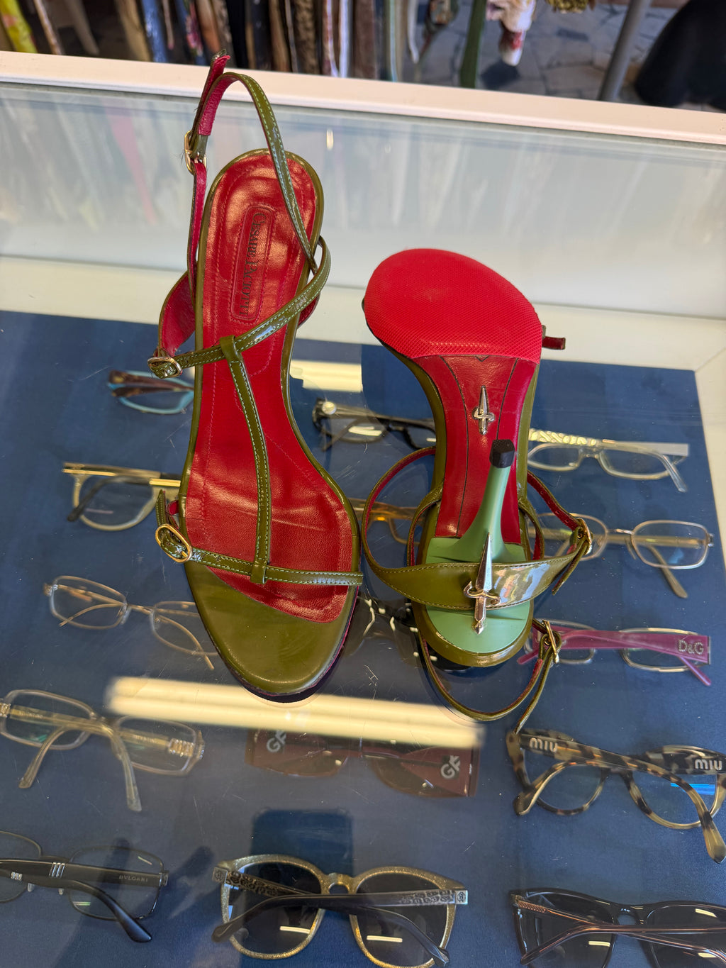 Sandali Cesare Paciotti micro dagger heels Verdi 00s