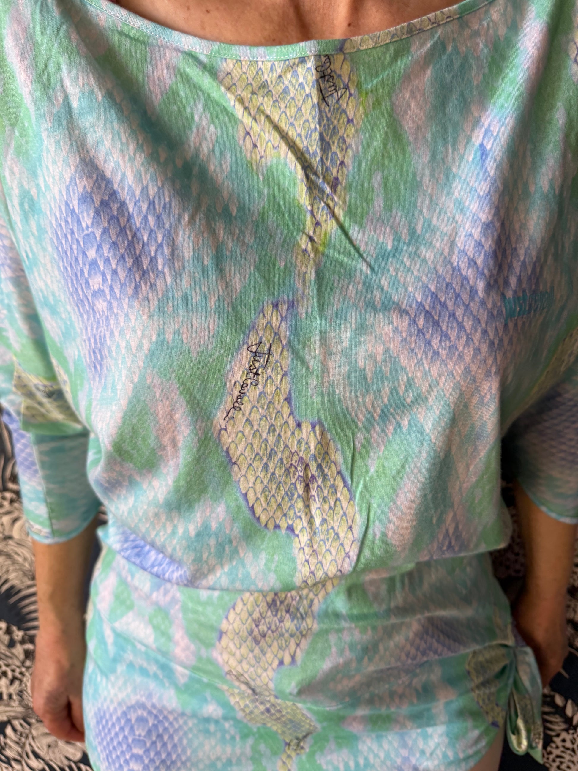 Top pitone multicolore Roberto Cavalli Just