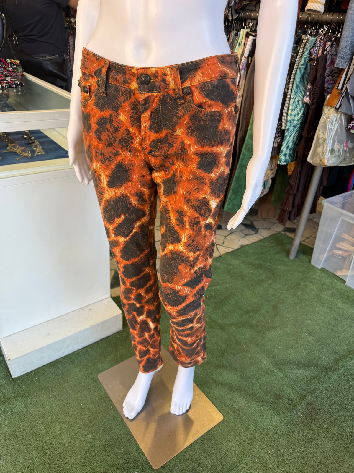 Jeans Roberto Cavalli animalier/ lava infuocata 00s