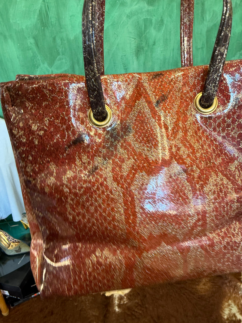 Borsa pitone rosso Roberto Cavalli AW1999