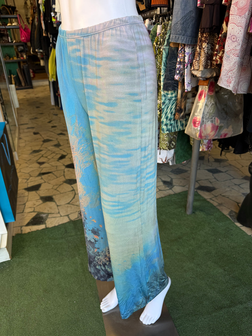 Pantalone Roberto Cavalli stampa barriera corallina 90s