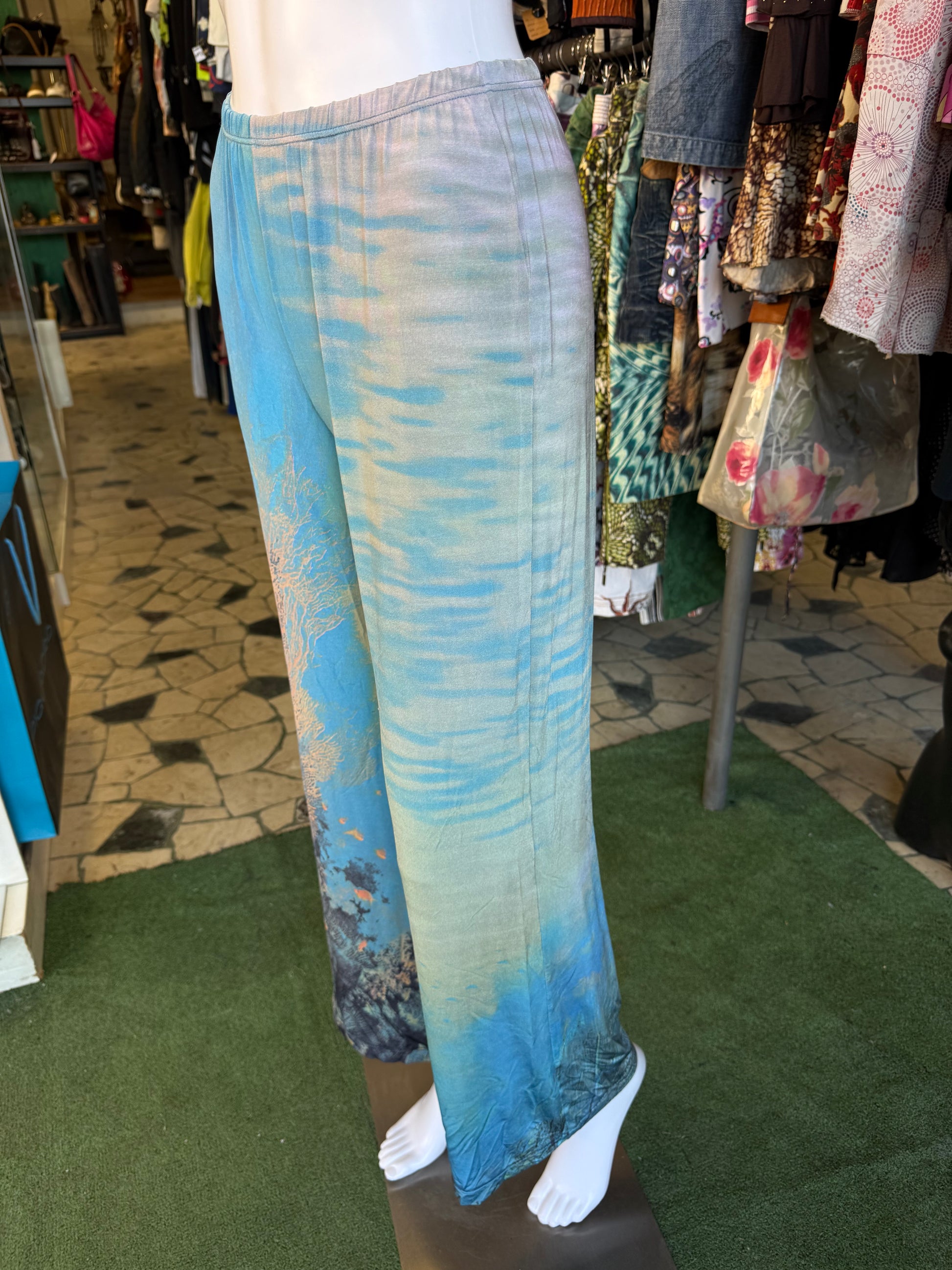 Pantalone Roberto Cavalli stampa barriera corallina 90s