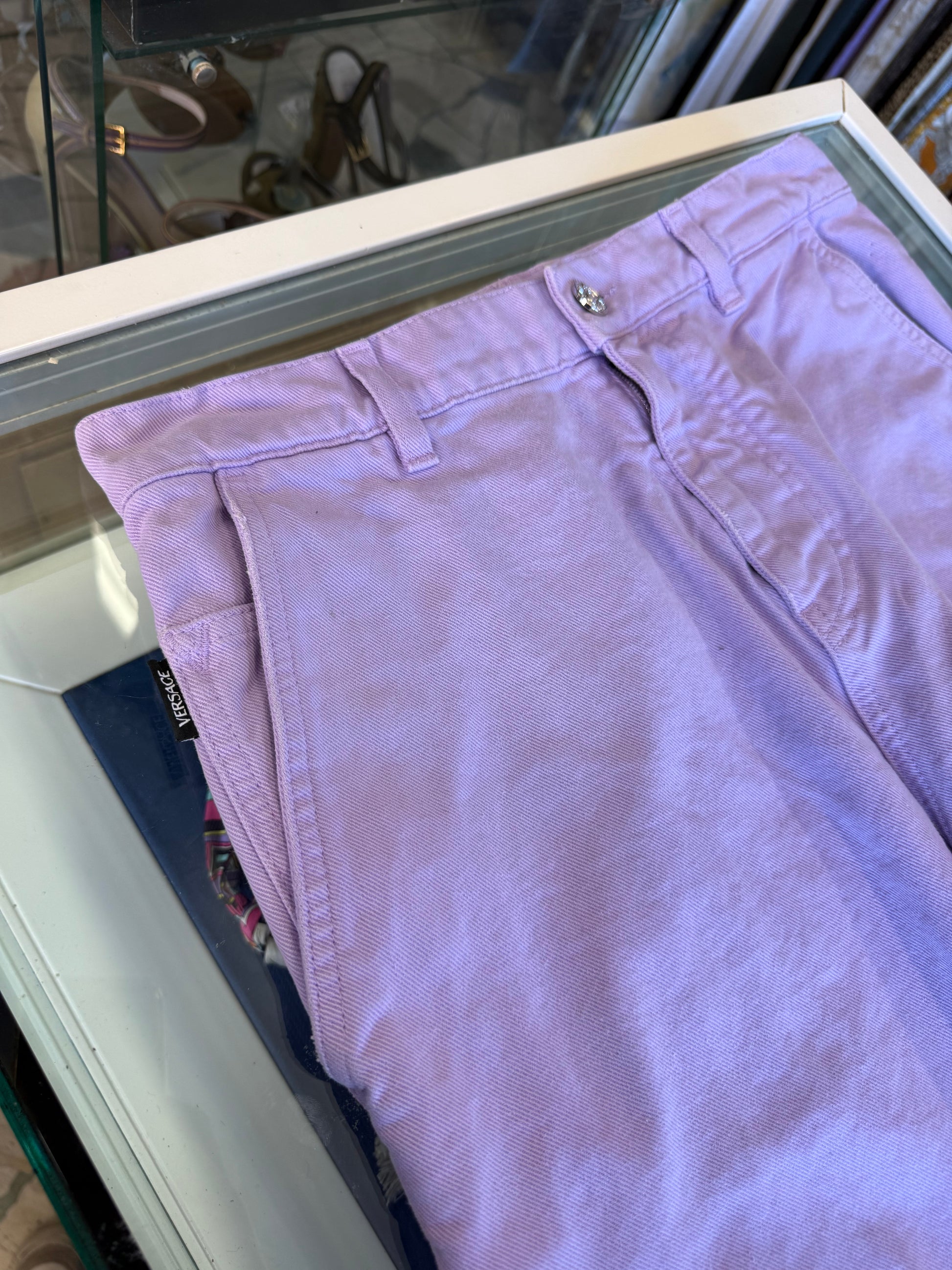 Jeans Versace cargo uomo lilla