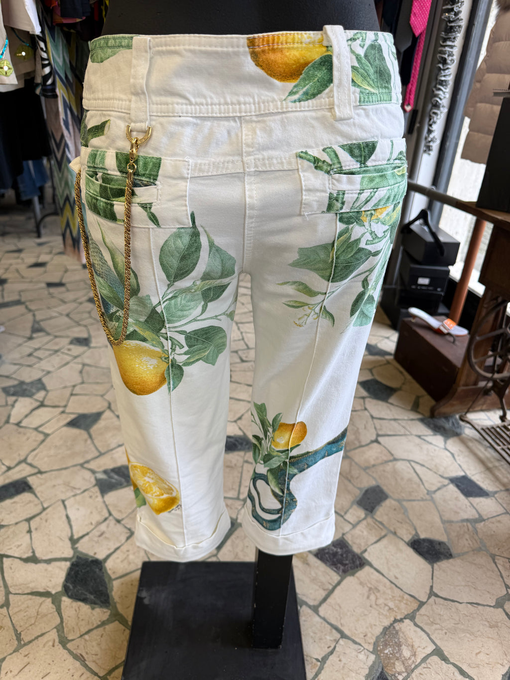 Pantaloni Roberto Cavalli SS2005 limoni e serpenti