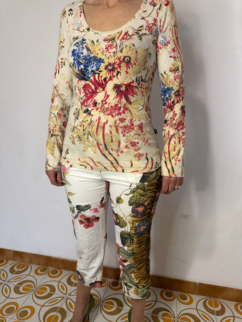 Top floreale bouquet Roberto Cavalli Just 2000”