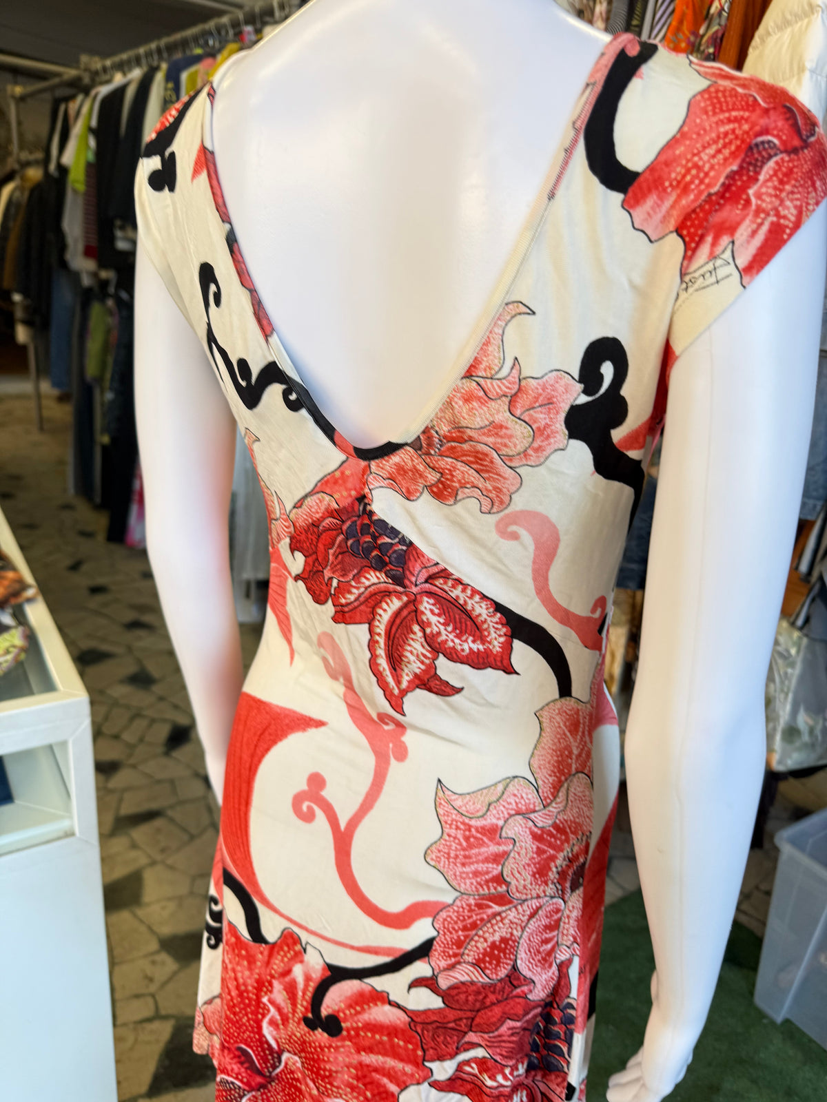 Abito Roberto Cavalli fiori d’ibisco 00s