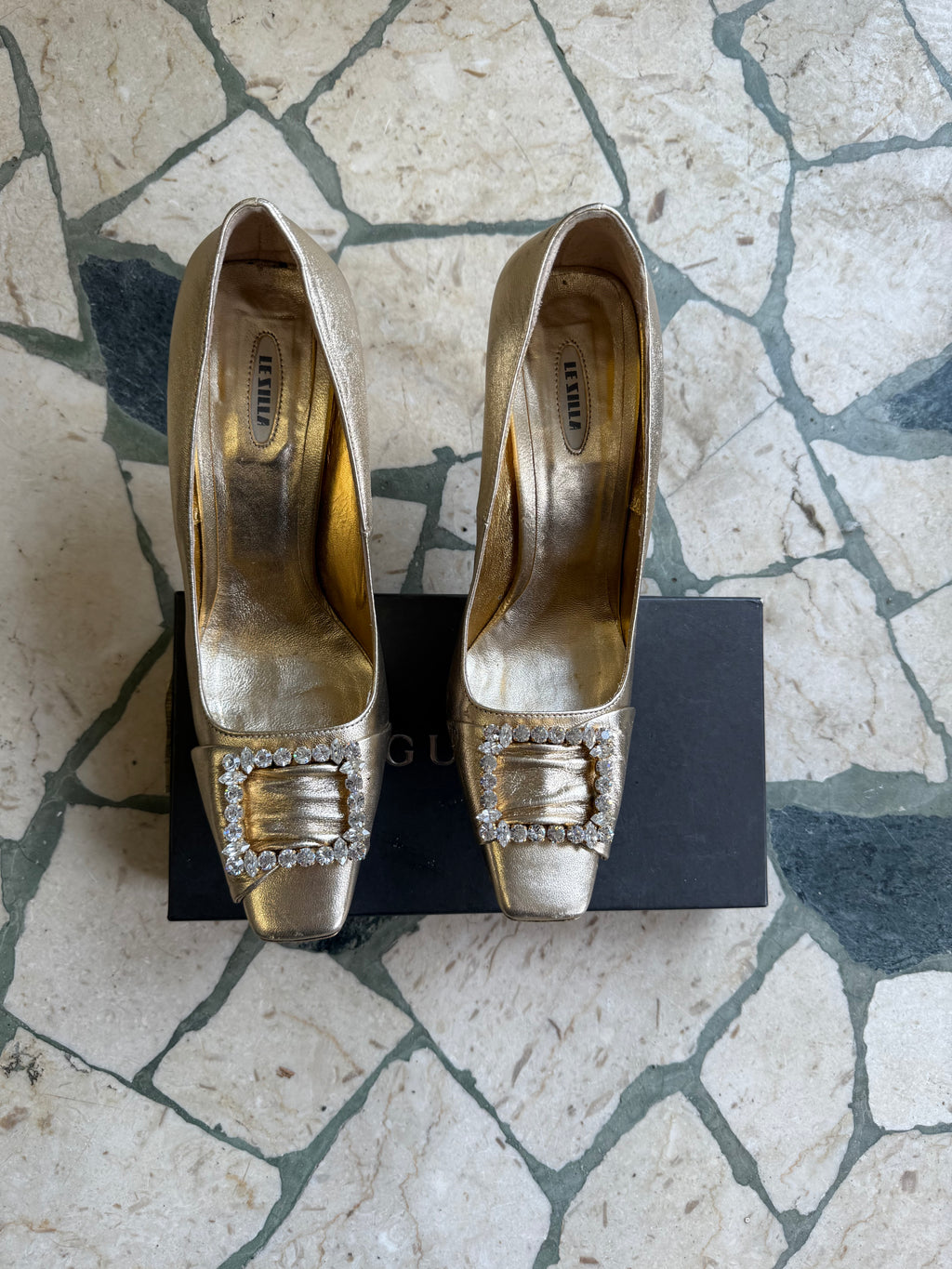 Tacchi gioiello  Le Silla oro e Swarovski