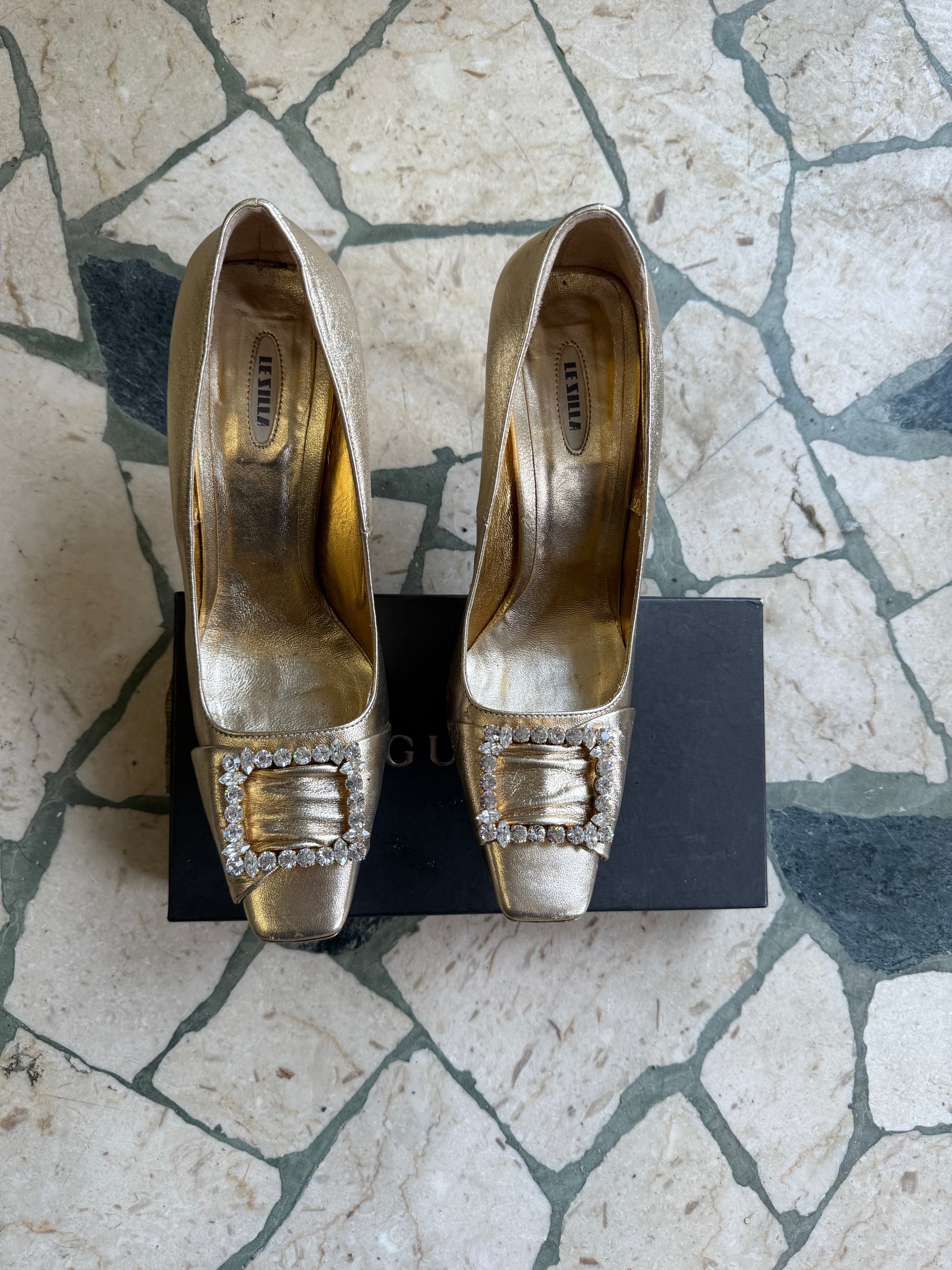 Tacchi gioiello  Le Silla oro e Swarovski