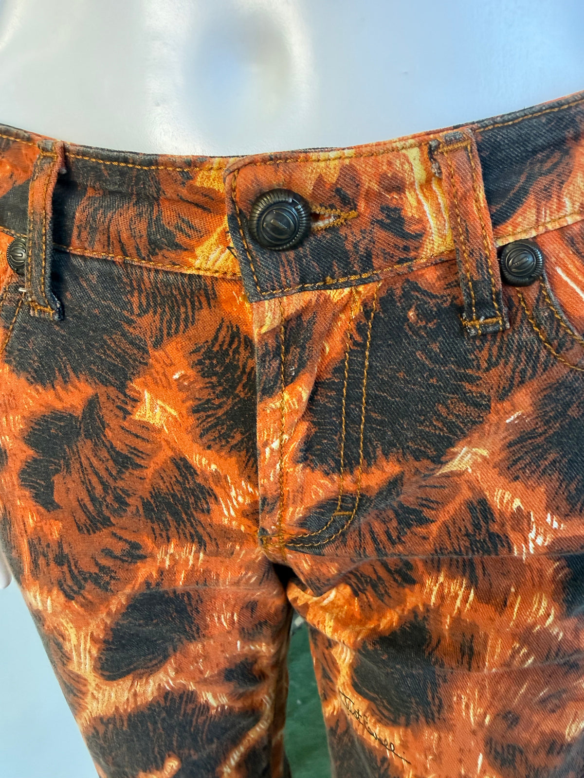 Jeans Roberto Cavalli animalier/ lava infuocata 00s