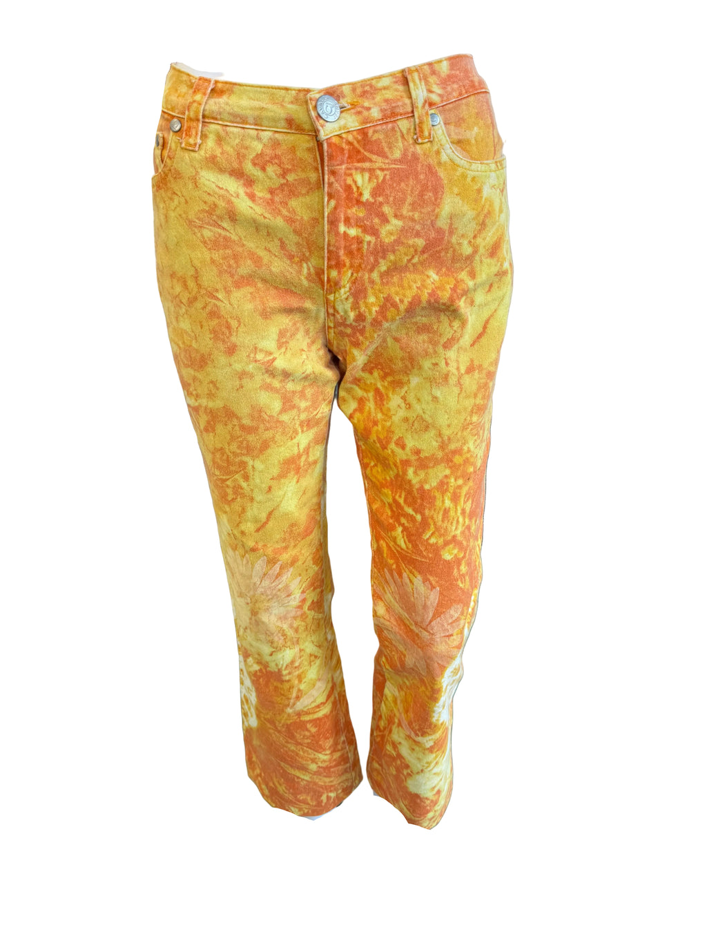 Jeans Roberto Cavalli  fiori arancioni 90s