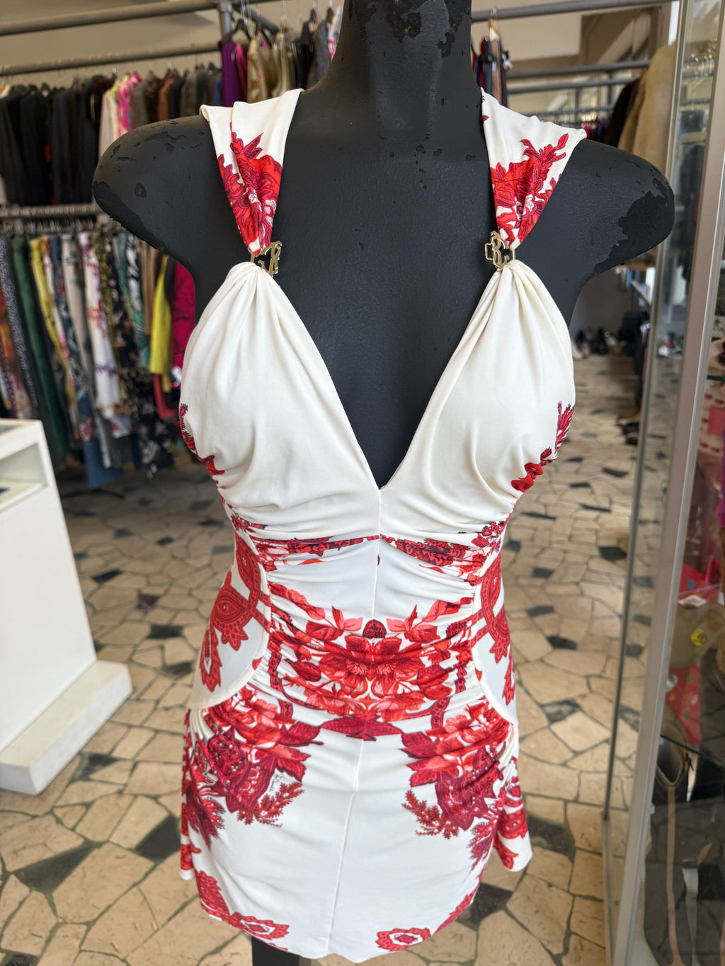 Abito fiori e paisley Roberto Cavalli SS2007