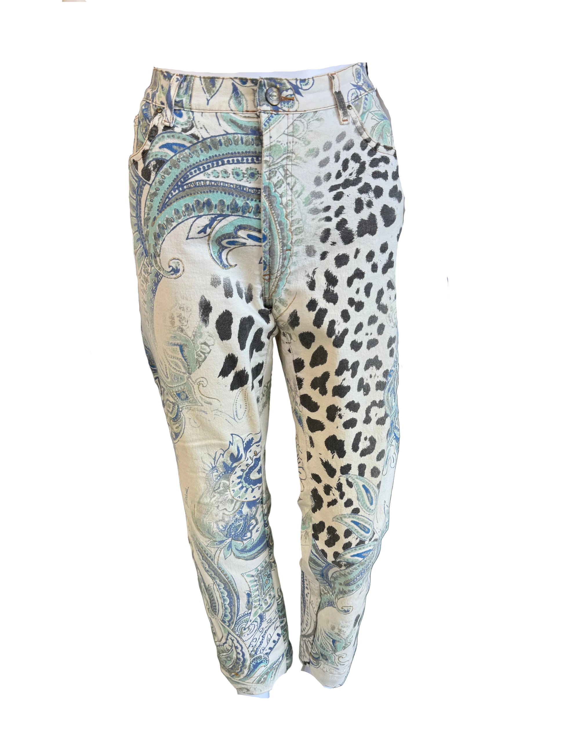 Jeans Roberto Cavalli SS2005 leopardo e fiori