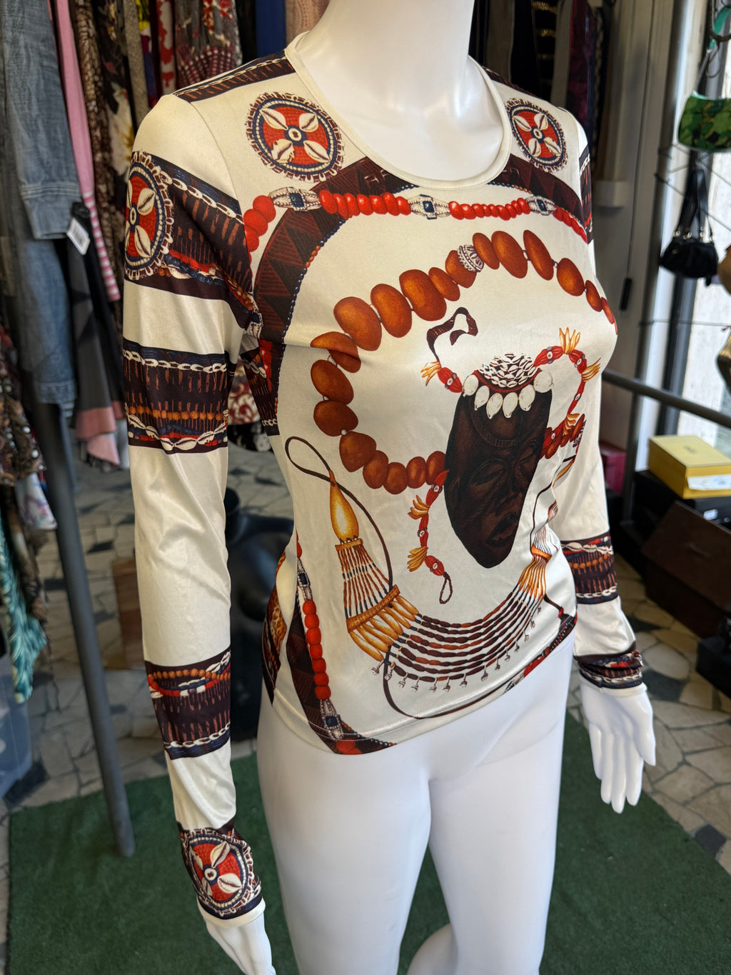 Top Etro stampa tribale manica lunga 2004