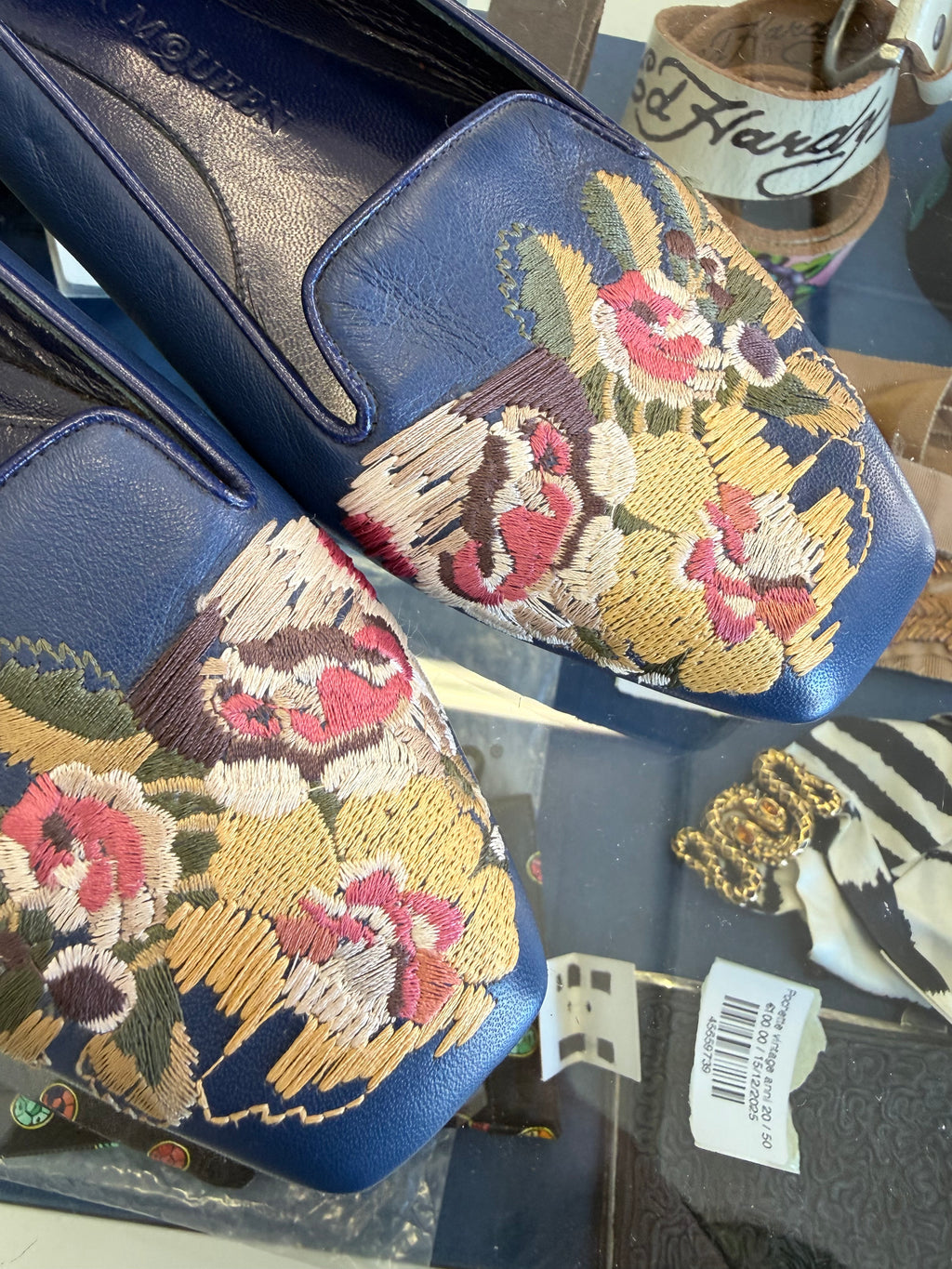 Ballerine sabot Alexander McQueen nuove, ricami floreali