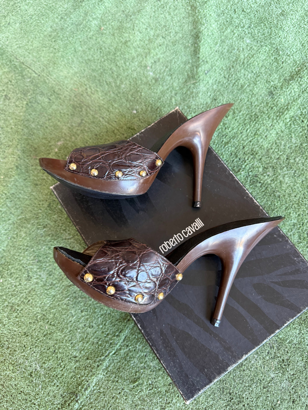 Sandalo sabot Roberto Cavalli cocco 2000s