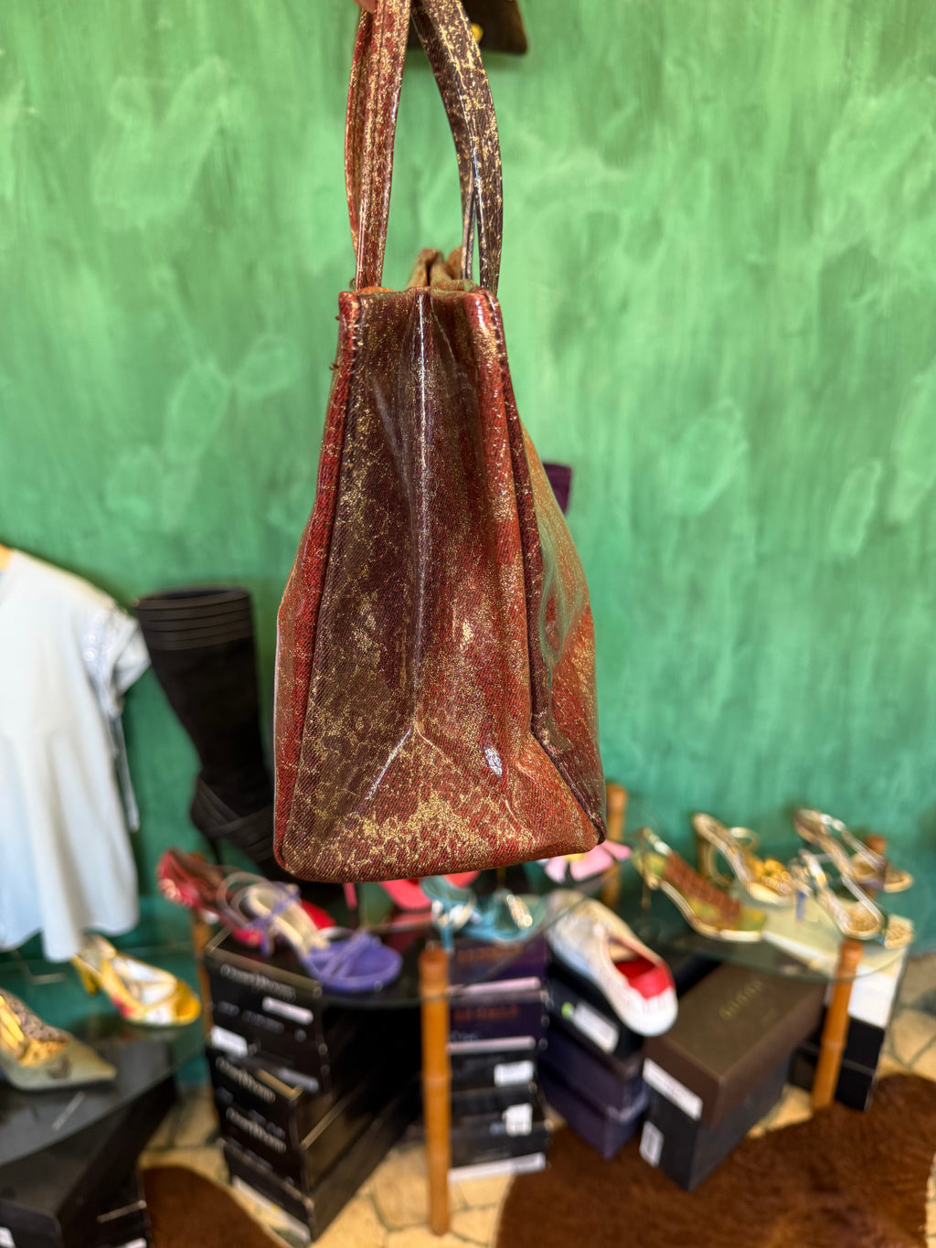 Borsa pitone rosso Roberto Cavalli AW1999