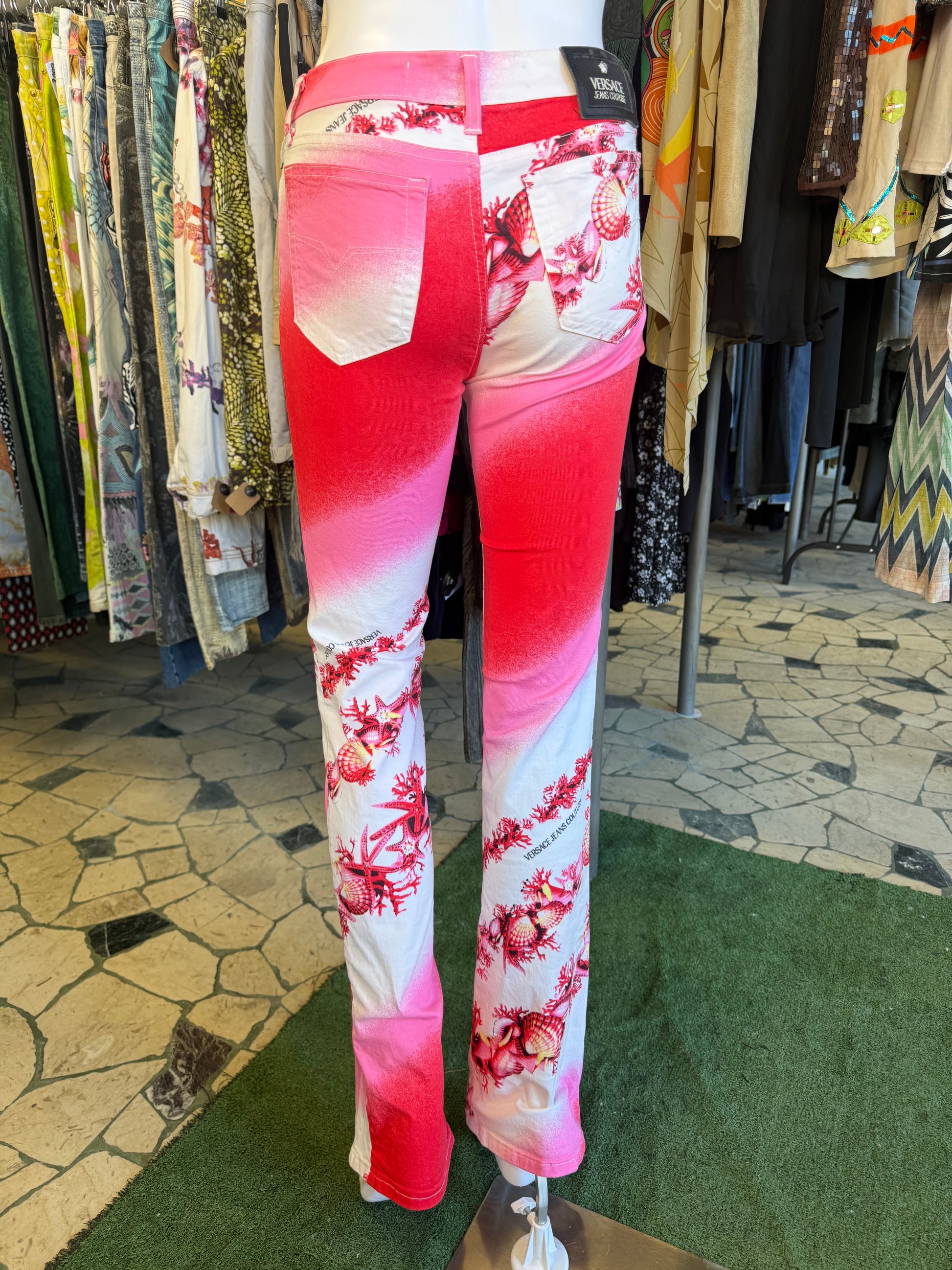 Jeans Versace coralli e conchiglie 2000”