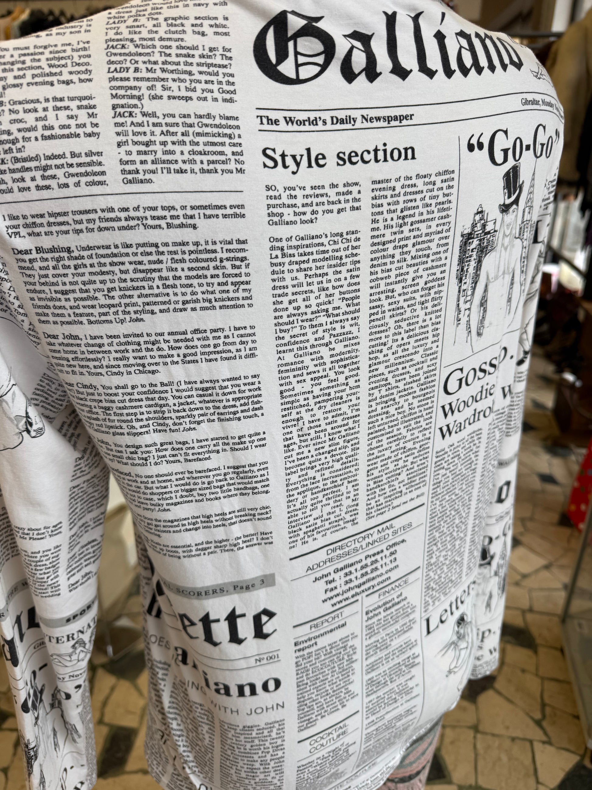 Top manica lunga John Galliano gazette 2000”
