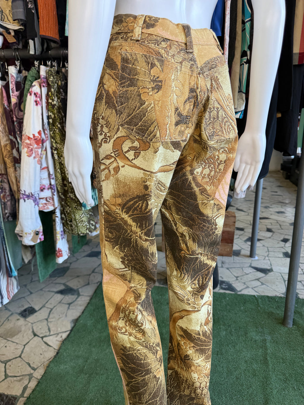 Jeans Roberto Cavalli FW2001 gold leaf