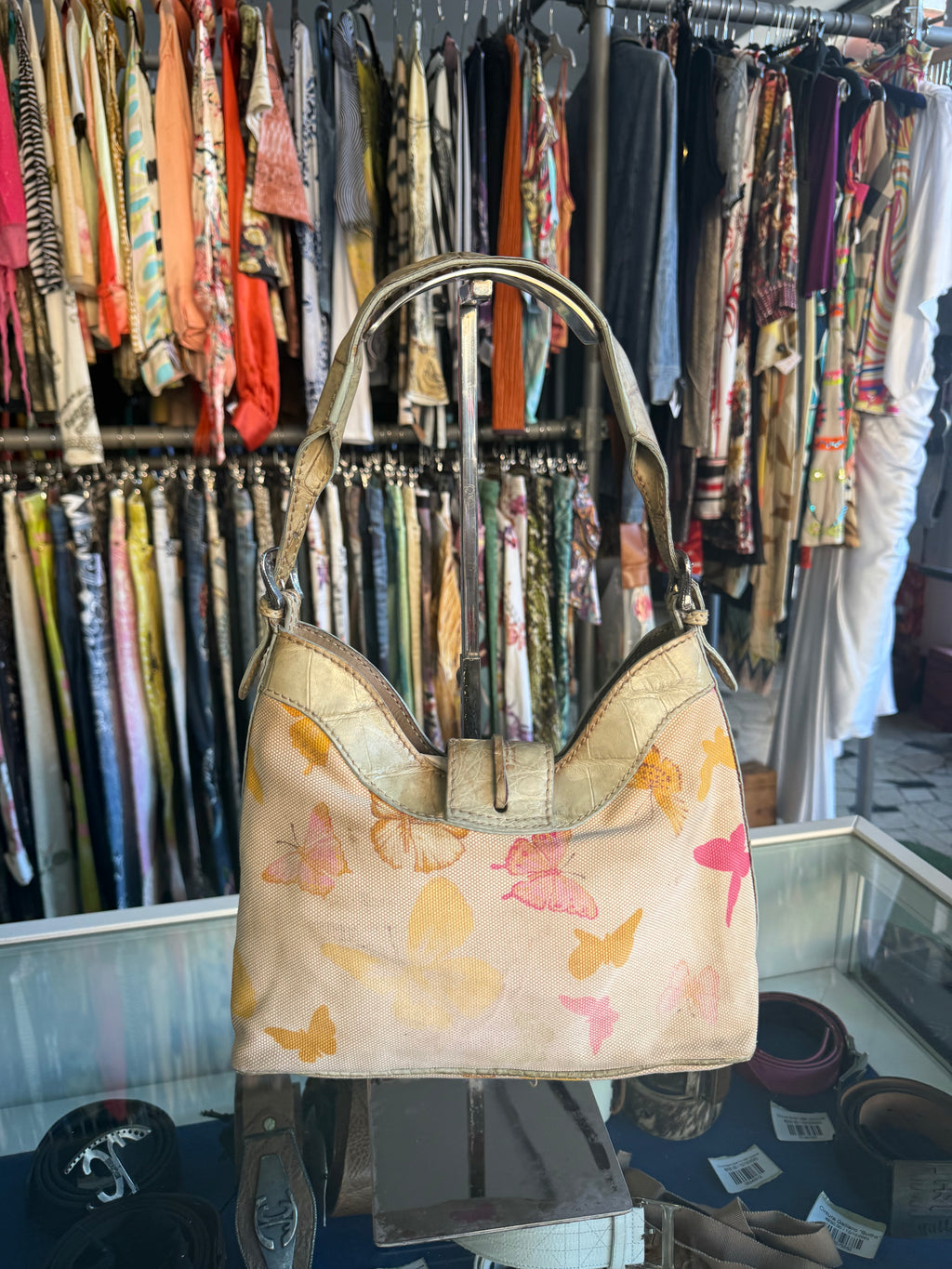 Borsa Valentino Garavani SS2004 farfalle e pelle croco