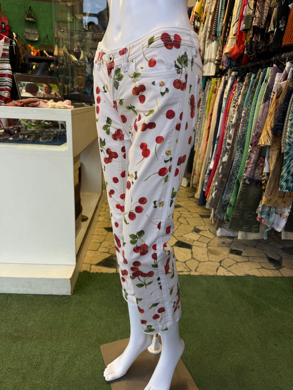 Jeans Dolce & Gabbana ciliegie rosse anni 00s
