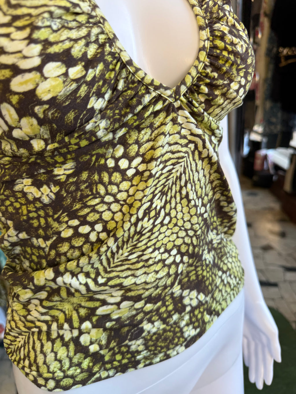 Top Roberto Cavalli pitone verde 00s