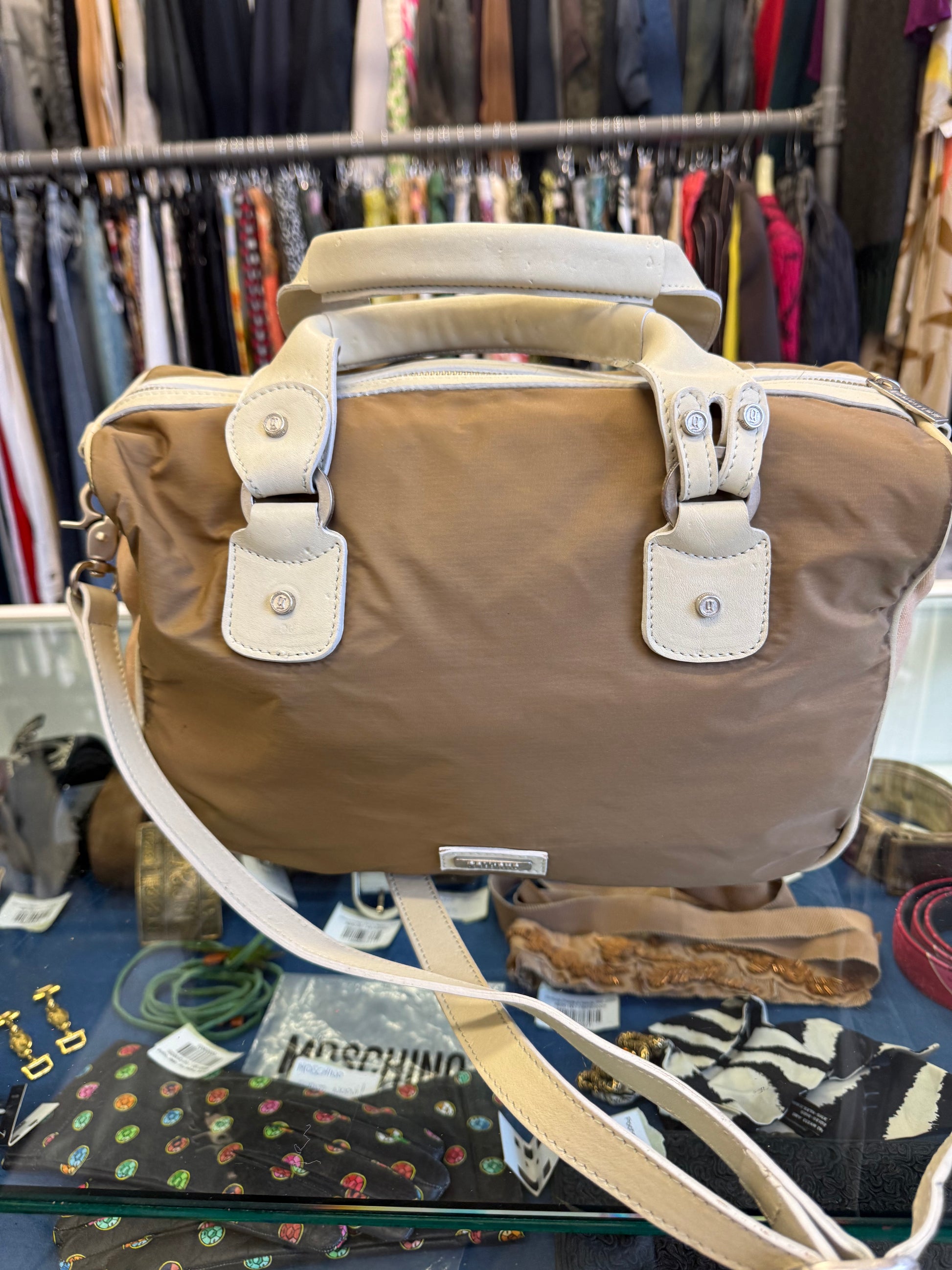 Borsa John Galliano pelle e nylon