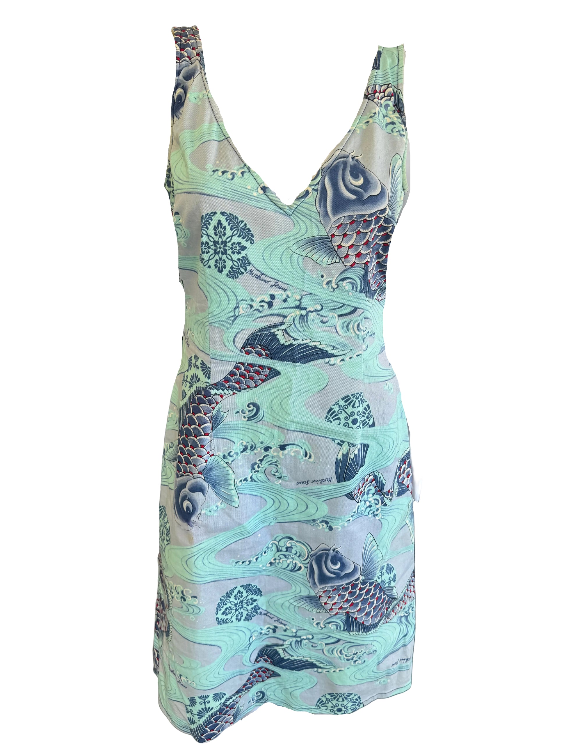 Abito Moschino carpe koi giapponesi 90s
