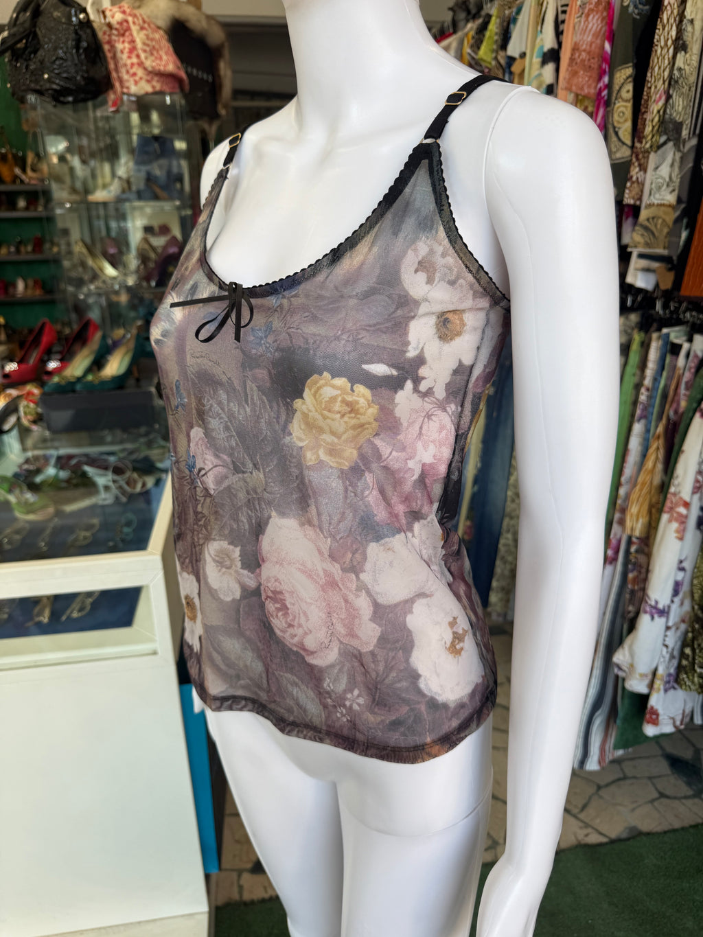 Top floreale Roberto Cavalli leggero 00s