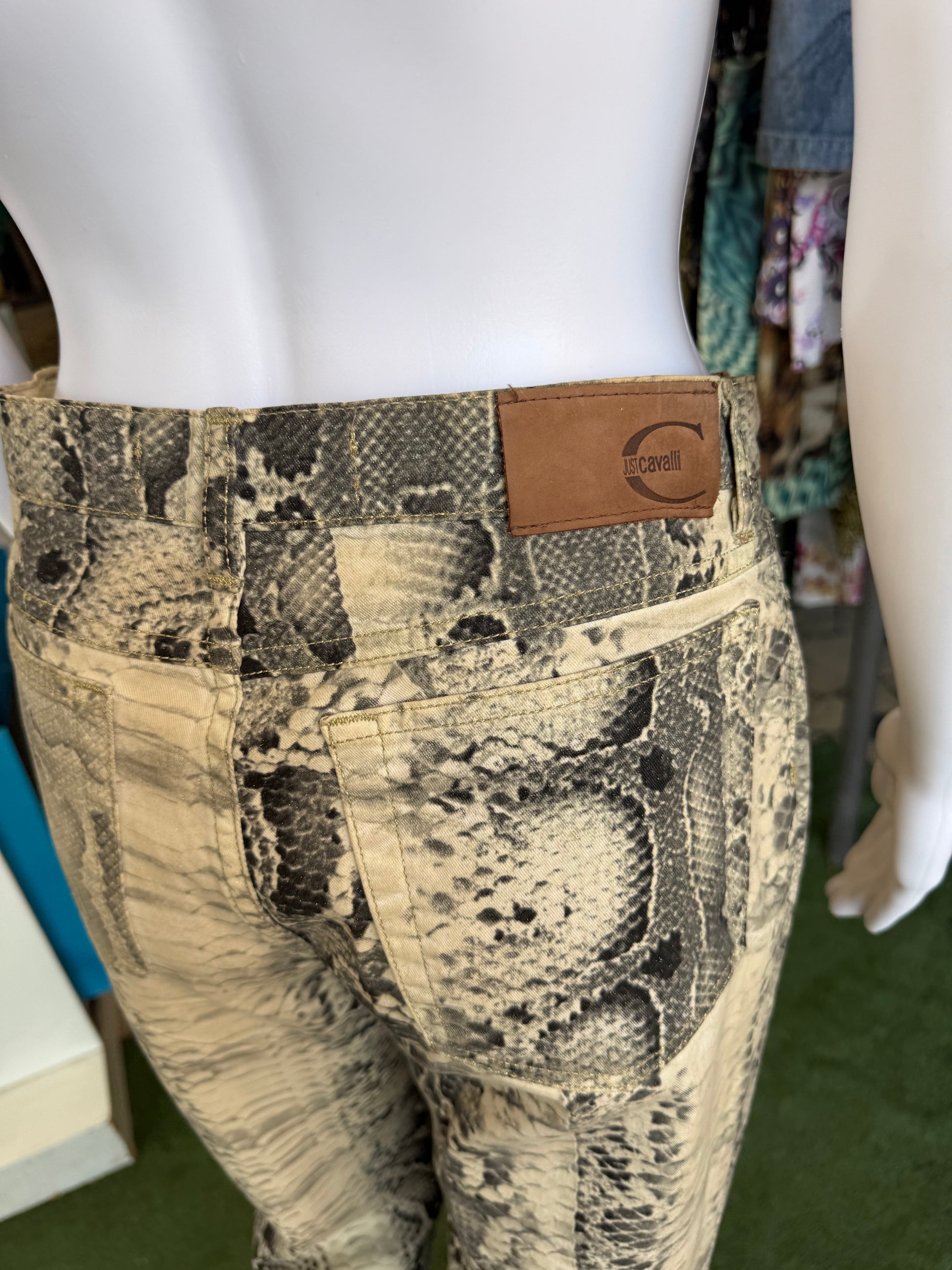 Jeans Roberto Cavalli pitone naturale 00s