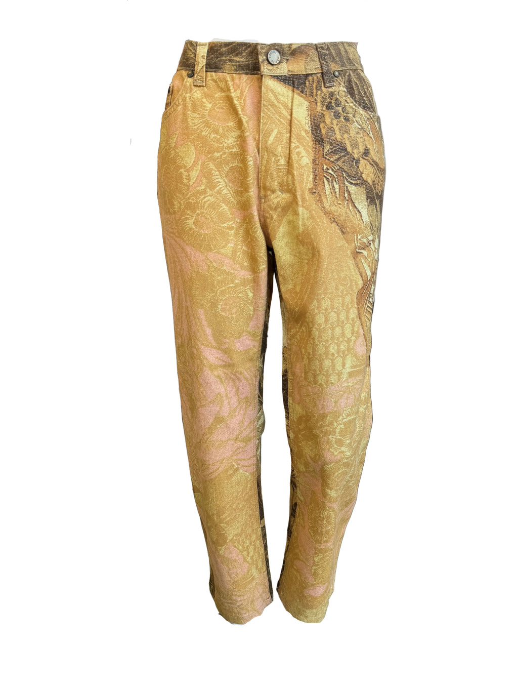 Jeans Roberto Cavalli FW2001 gold leaf