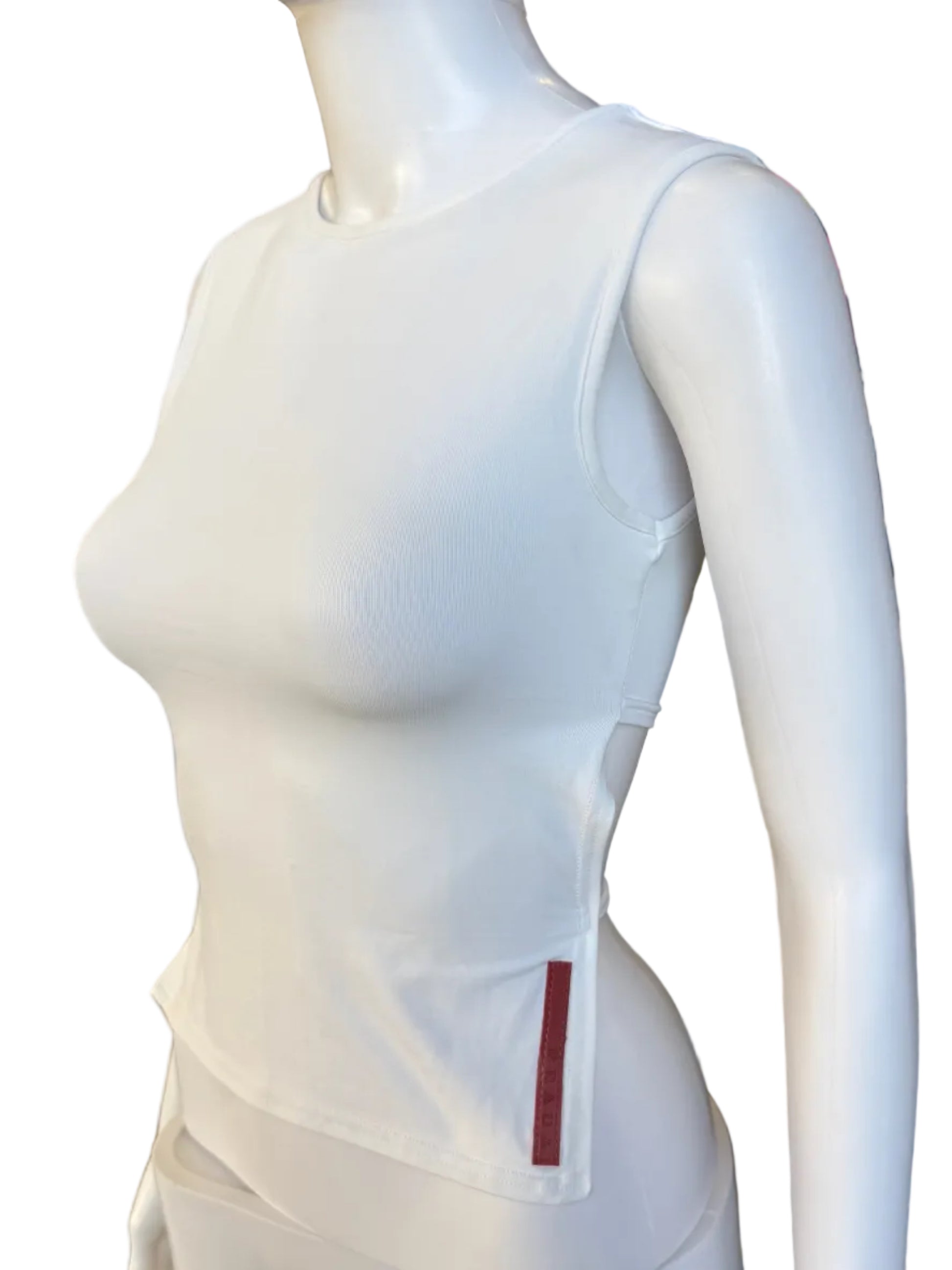 Top Prada schiena scoperta bianco 90s