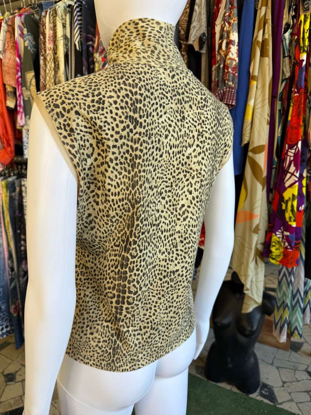Top Roberto Cavalli FW1997 smanicato collo alto