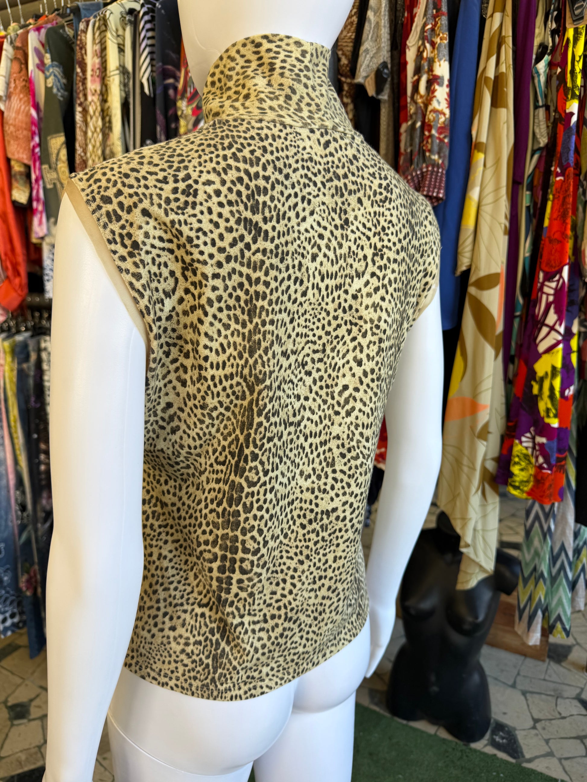 Top Roberto Cavalli FW1997 smanicato collo alto