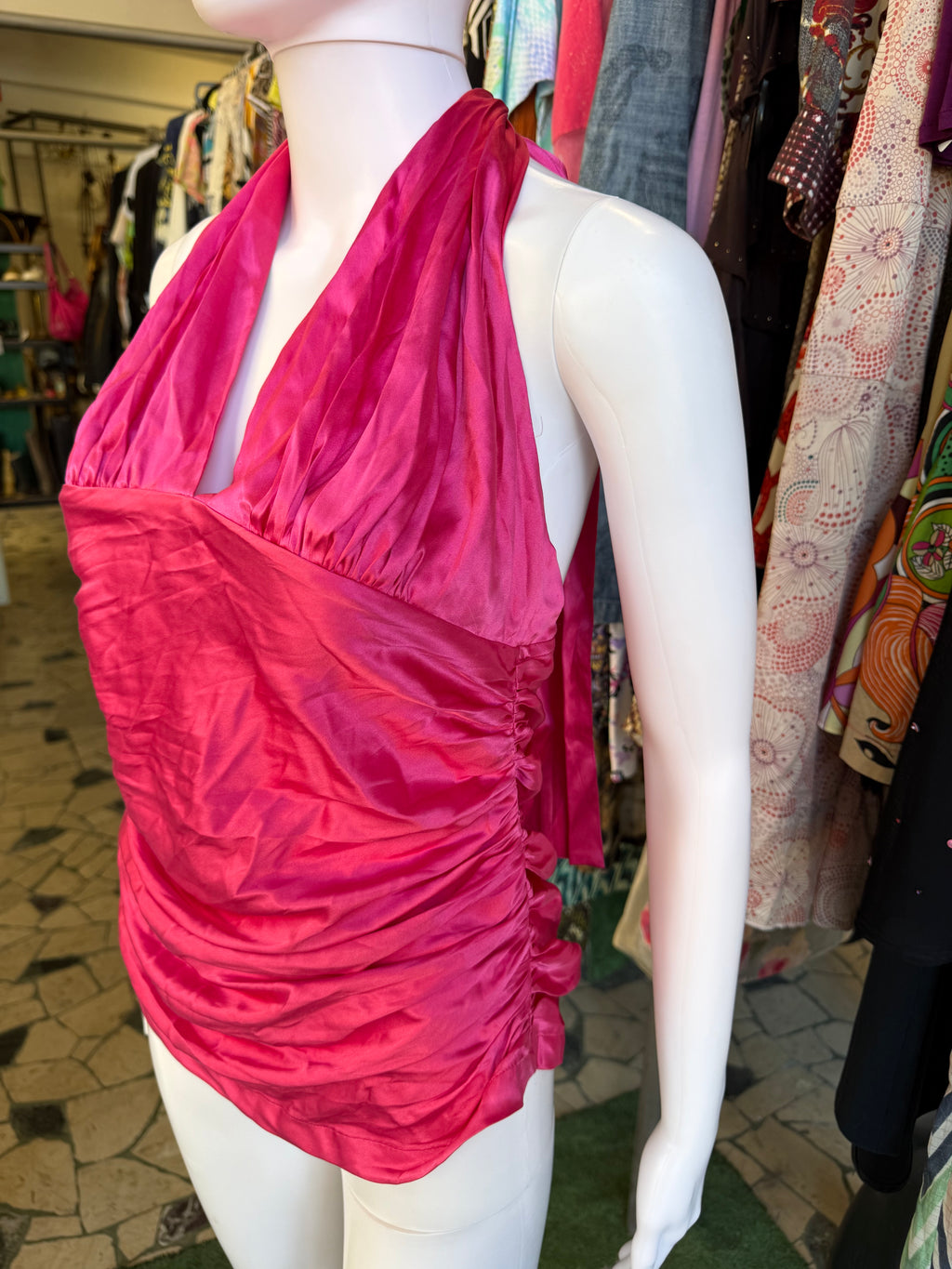 Top Dolce & Gabbana seta fucsia 00s