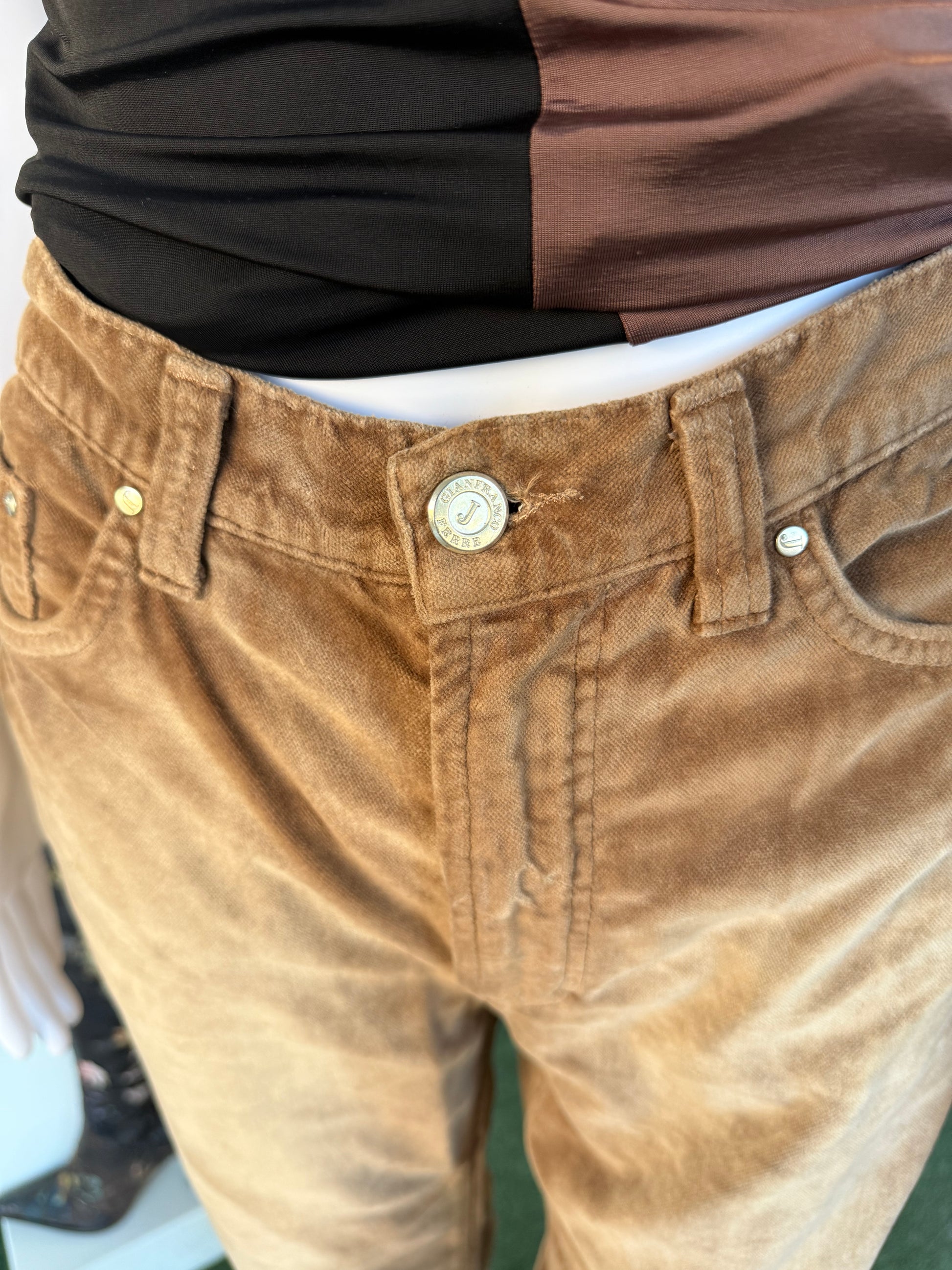 Jeans pantalone Gianfranco Ferrè velluto 90s