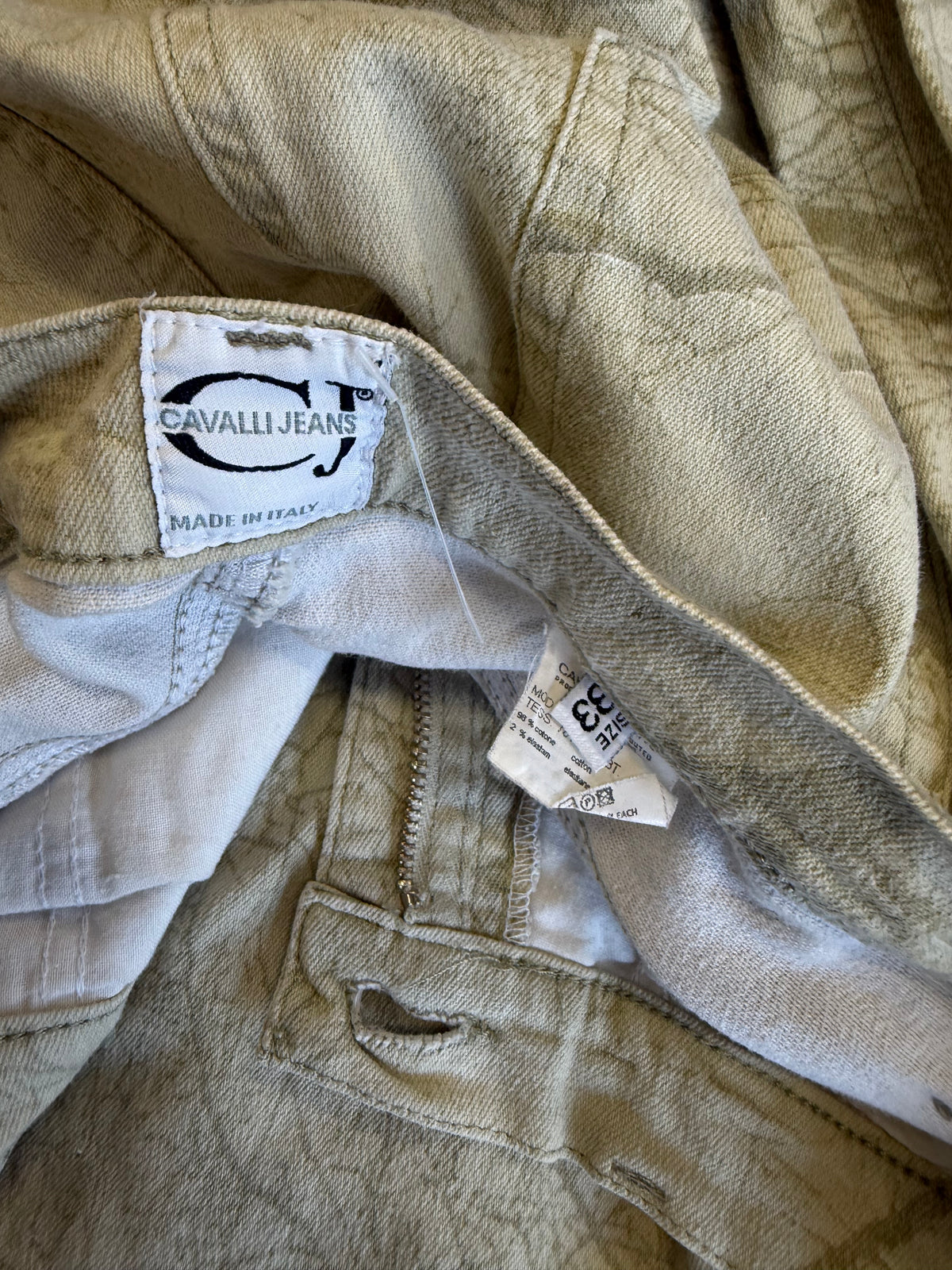 Jeans Roberto Cavalli bosco e rami 00s