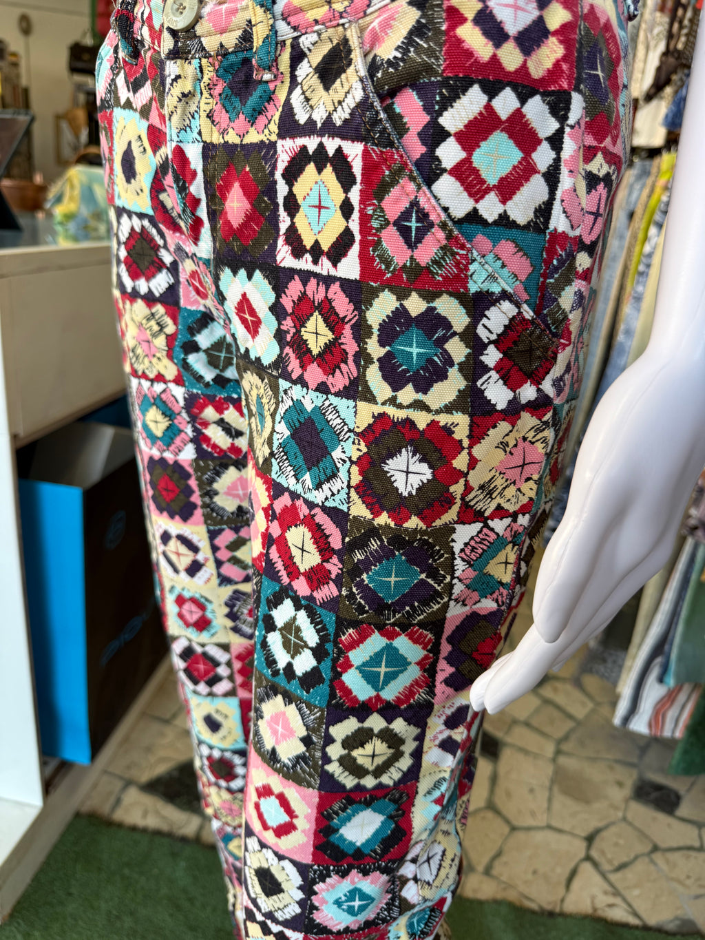 Jeans Capri Moschino patchwork 00s